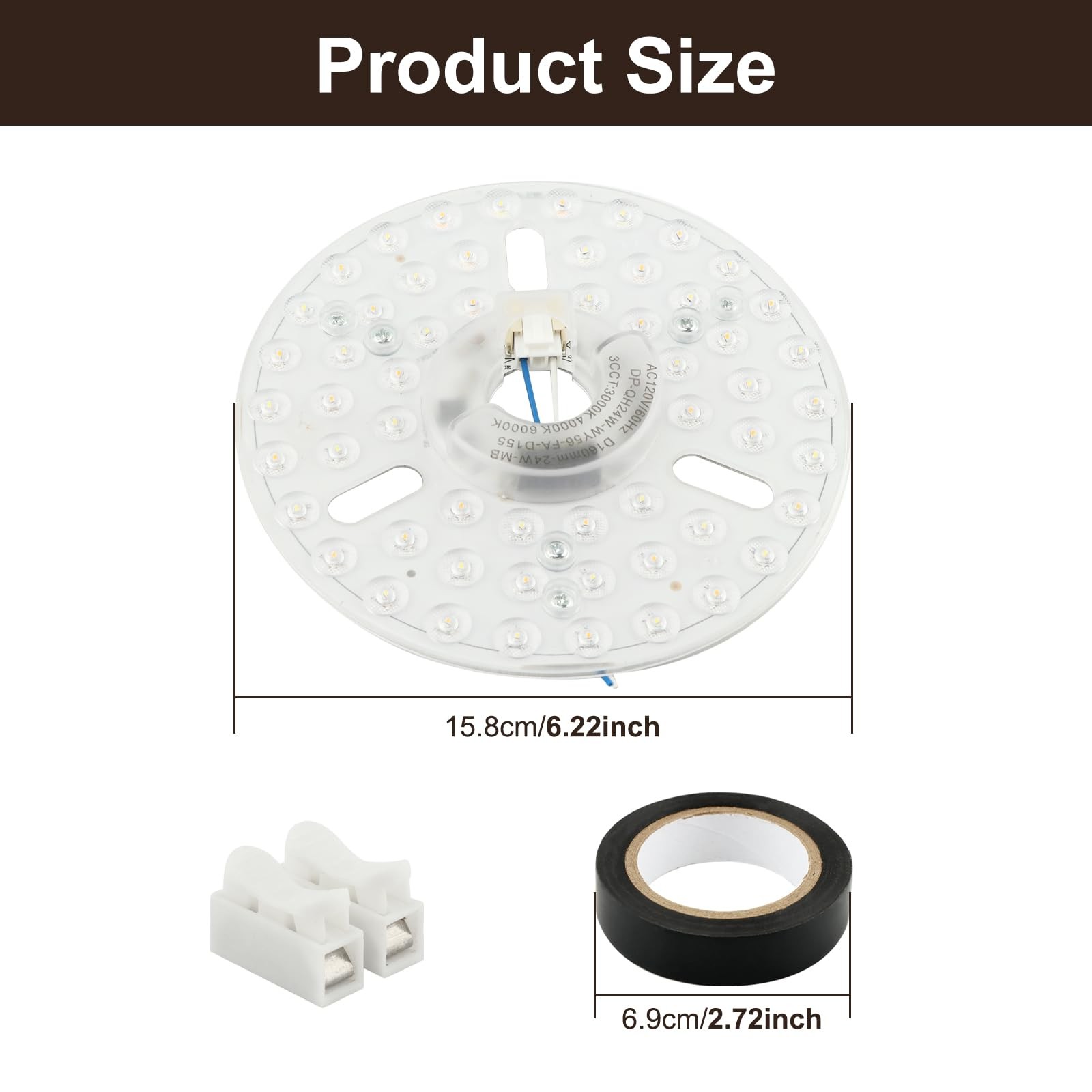 Ceiling Fan Light , 6.2" Dimmable Panel with 3 Color Temperature Options 3000...