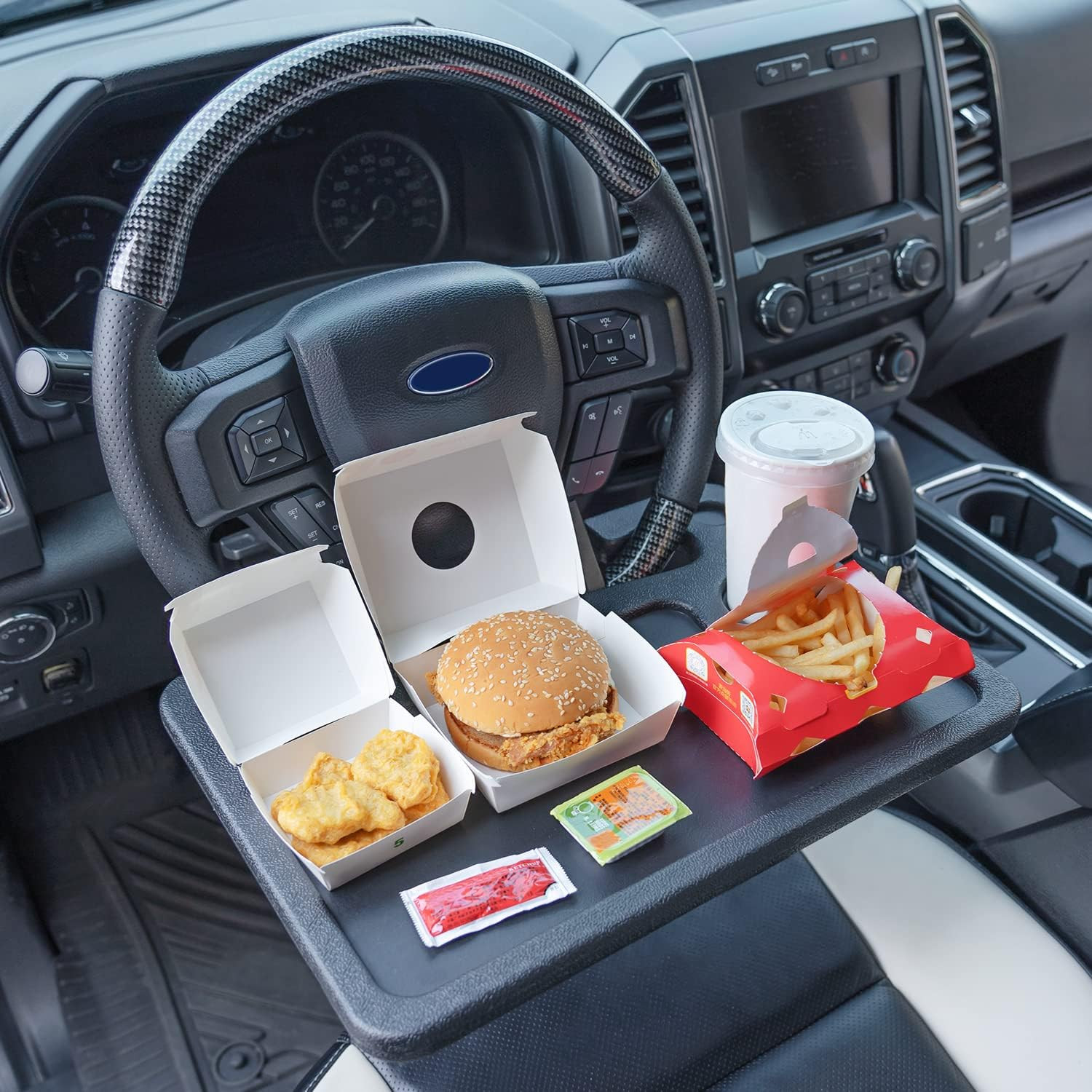 2 in 1 Automotive Car Steering Wheel Tray for Ford F150 F250 F350 Transit Ranger