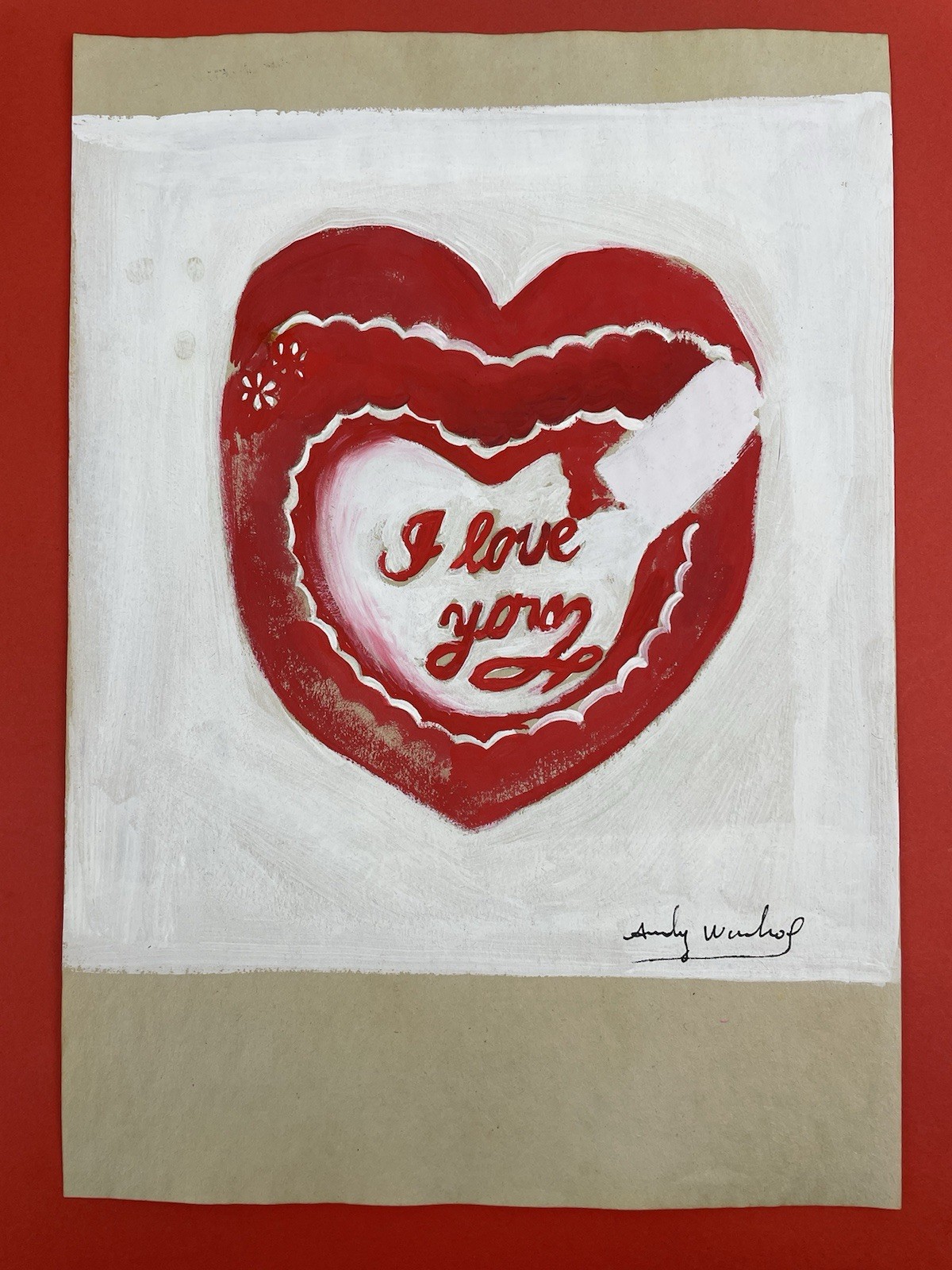 Andy Warhol (Handmade) Drawing mixed media on paper signed & stamped