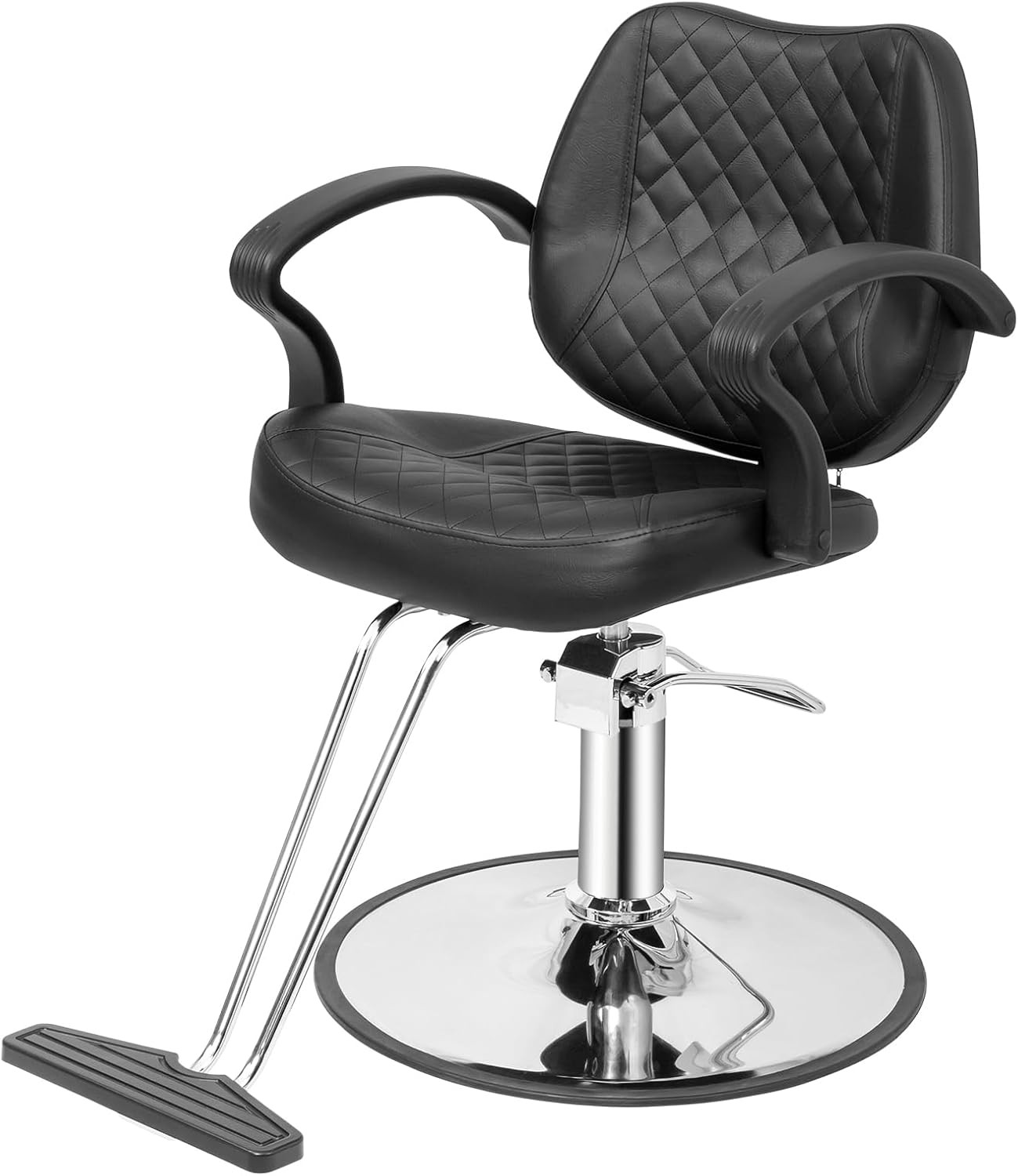 Salon Chair Hydraulic Stylist Chair with Footrest, Adjustable Height for Barber
