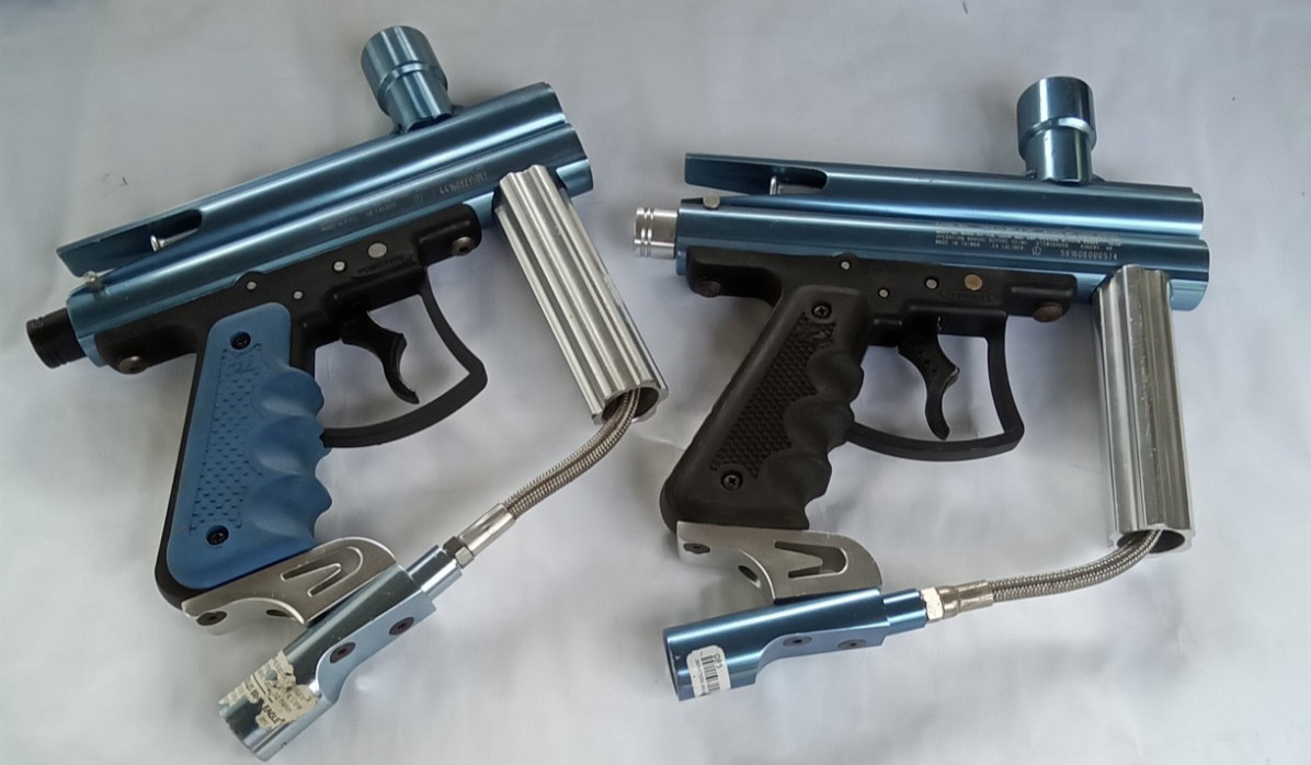 View Loader Orion VL Paintball Guns Blue Chrome Marker 2 Finger Trigger Untested
