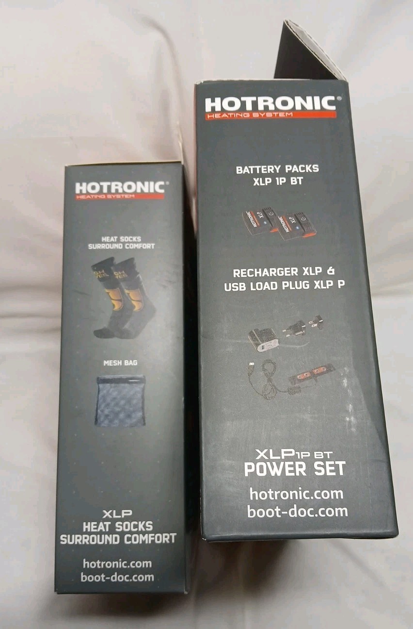 New Hotronic XLP 2P Heated Ski and Snowboard Socks Size Extra Large