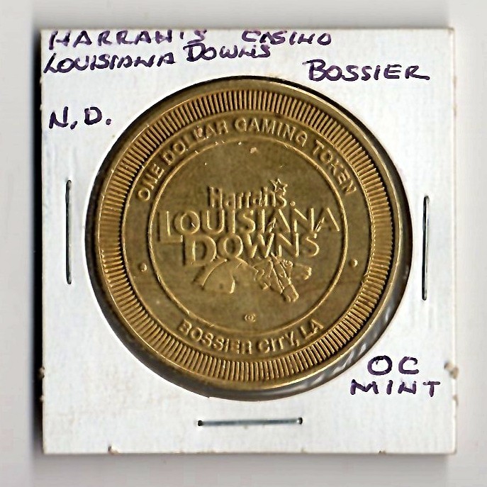 1990s HARRAH'S LOUISIANA DOWNS BOSSIER LOUISIANA $1 SLOT COIN CG137520
