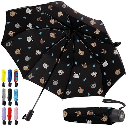 Gorilla Grip Compact Travel Umbrella 42in Auto Open Wind Resistant