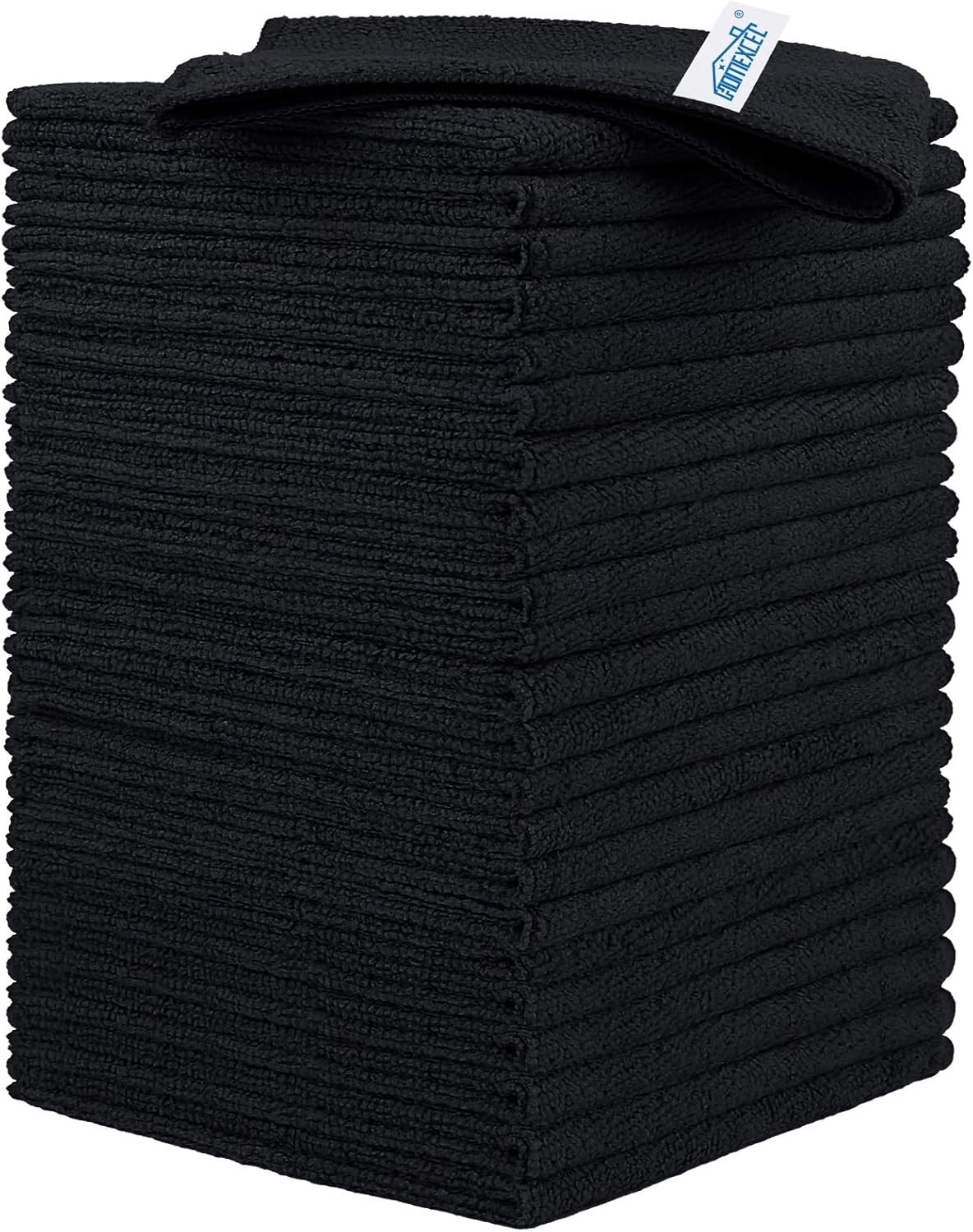 24 Pack Black Microfiber Cleaning Cloths Lint Free Reusable Towels 11.5x11.5