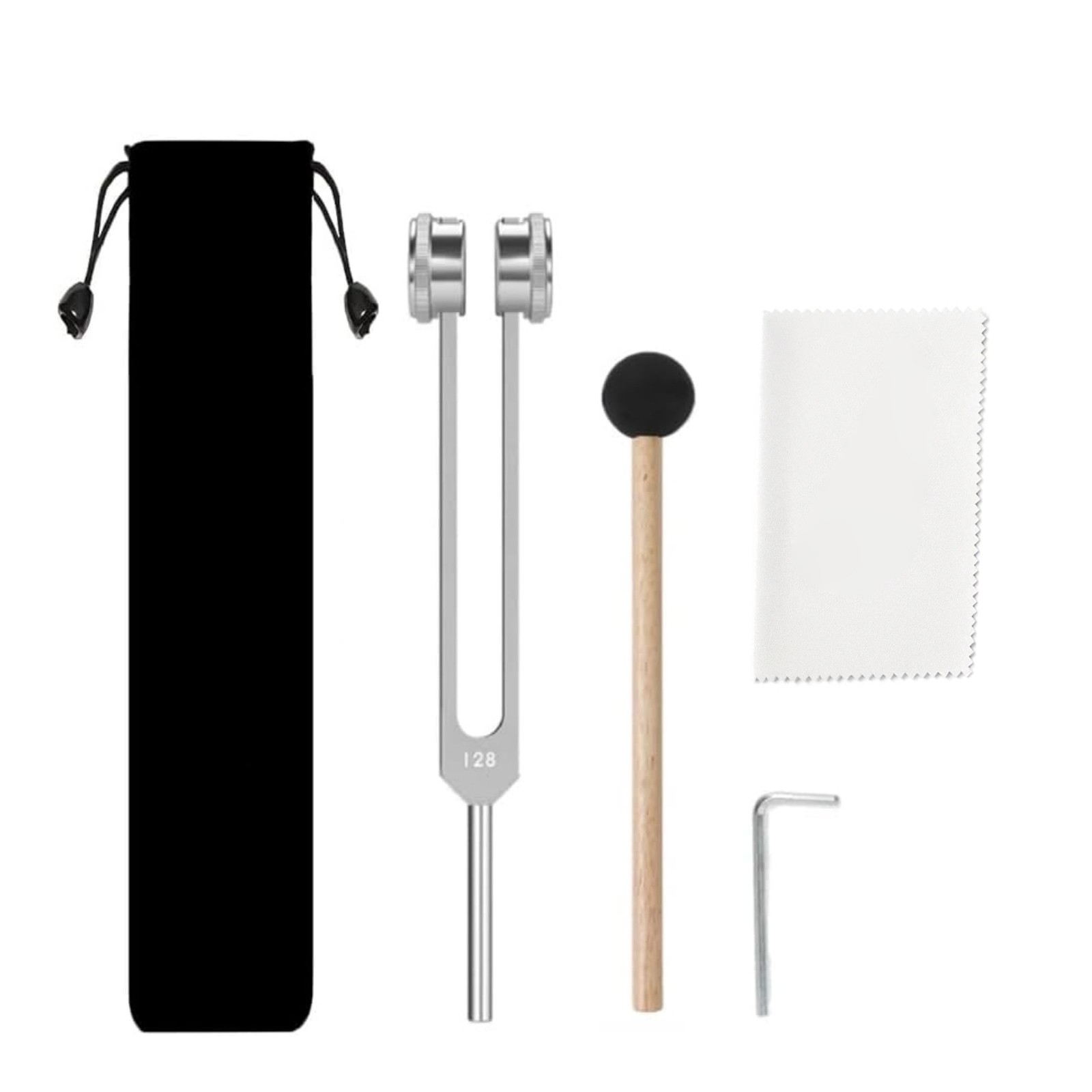128Hz Tuning Fork For Sound Healing With Mallet And Carry Bag For Meditation