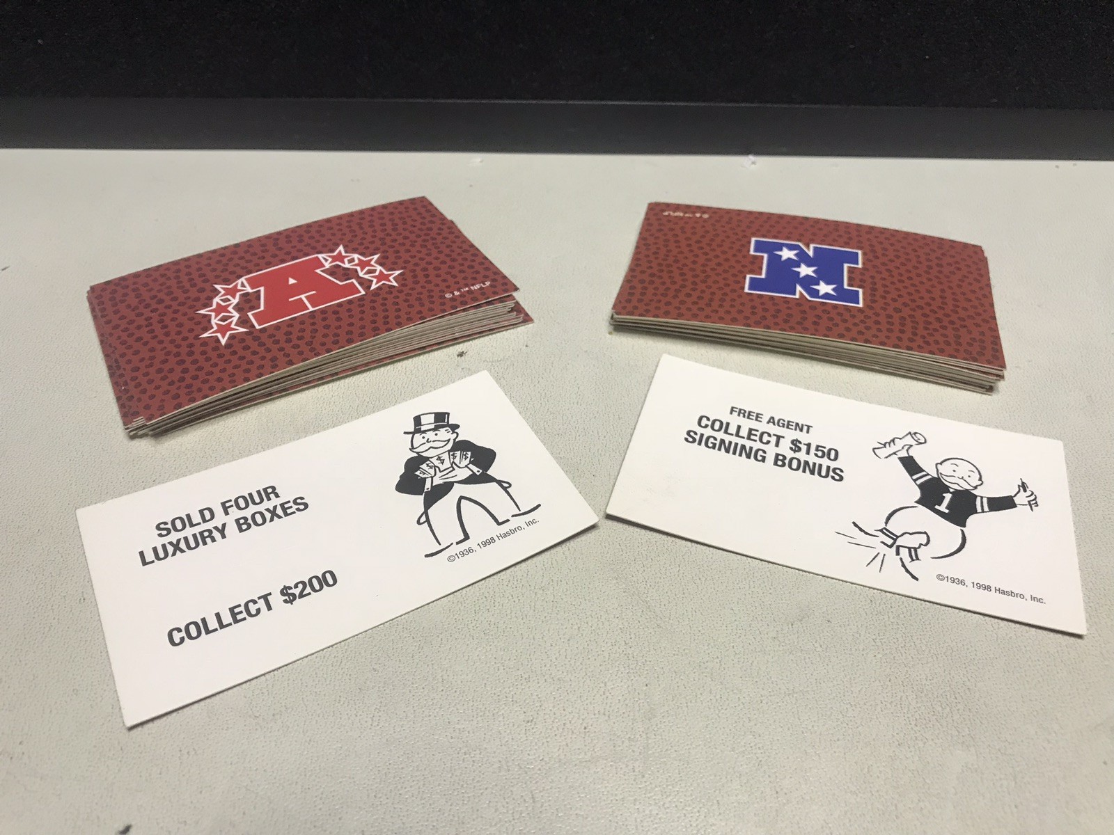 Genuine 1998 Hasbro NFL Monopoly 16 AFC & 16 NFC Cards *Free Shipping