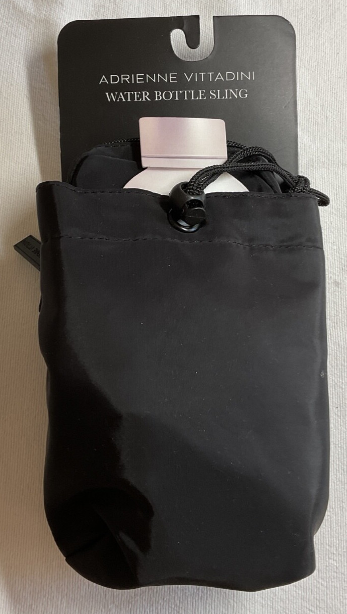 ADRIENNE VITTADINI Water Bottle Carrier Holder Shoulder Strap BLACK NWT