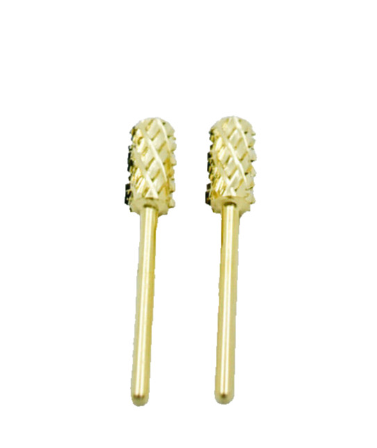 Startool Acrylic Nail Drill 3/32 R5X Coarse Round Top Gold ( 2 Pieces)