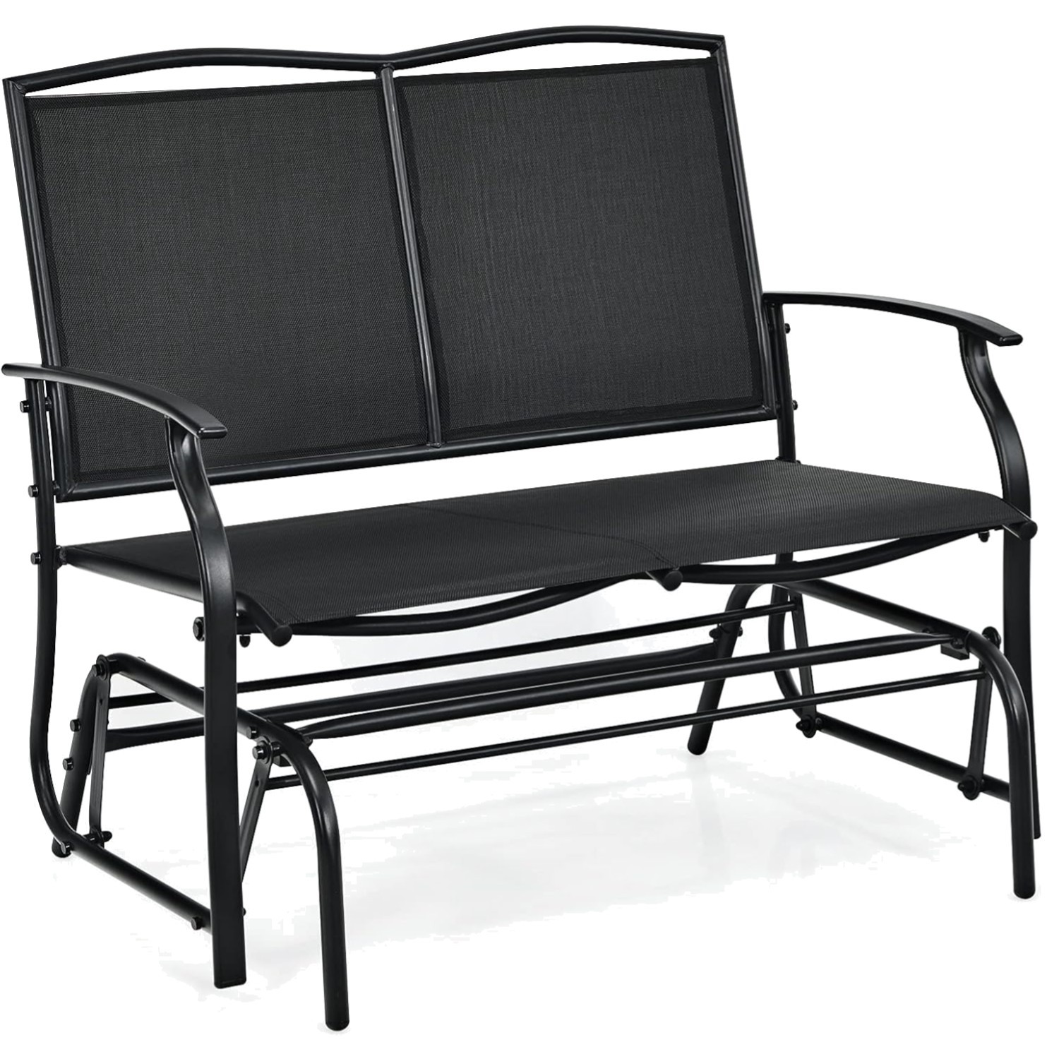 Patio Glider Benches for Outside, Swing Glider Chair with Steel Frame, 400 LB...