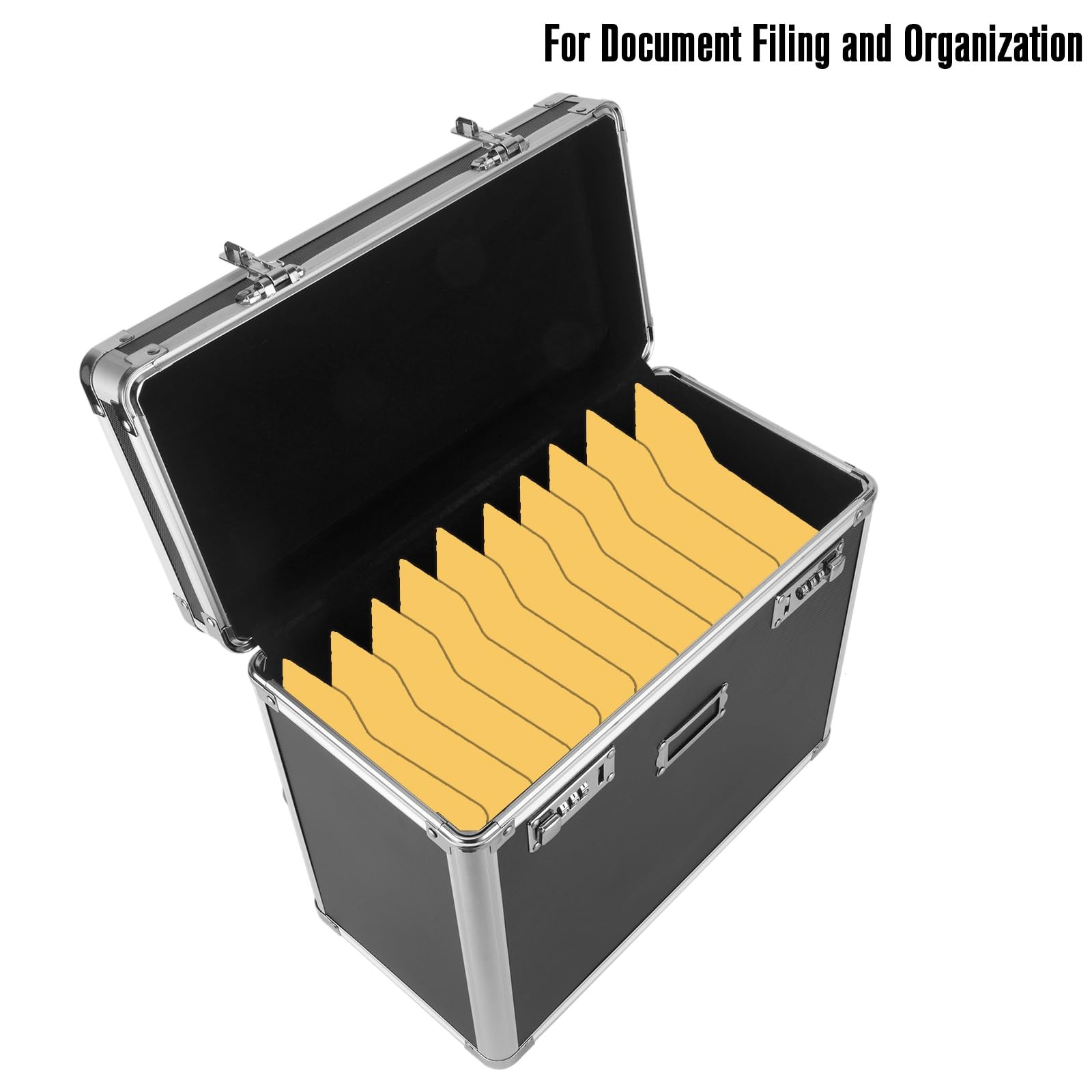 File Organizer Storage Box, Portable Locking Storage Totes - Storage Box with Du