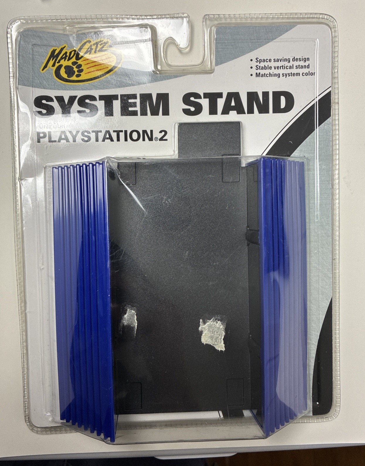 Mad Catz PlayStation 2 Fat PS2 System Vertical Stand Blue & Black Model 8211 New