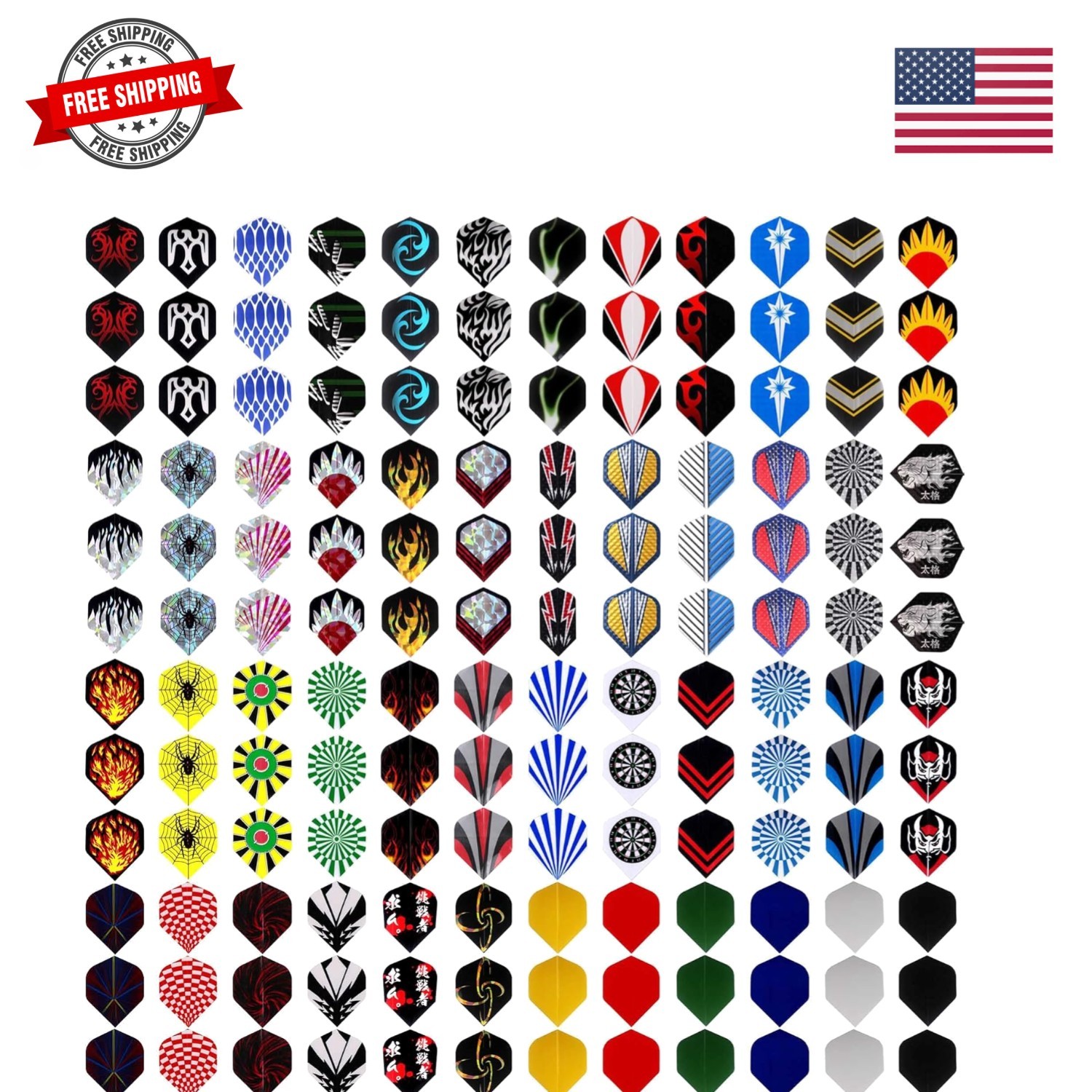 Dart Flights,144 pcs Standard Shape Professional Flight Feather Replacement T...