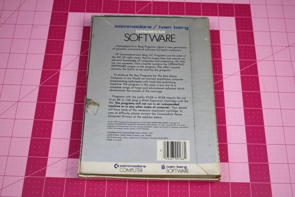 Commodore Vic 20 Cassette Software Quizmaster Ivan Berg 1982 Box 2 Tapes Manual