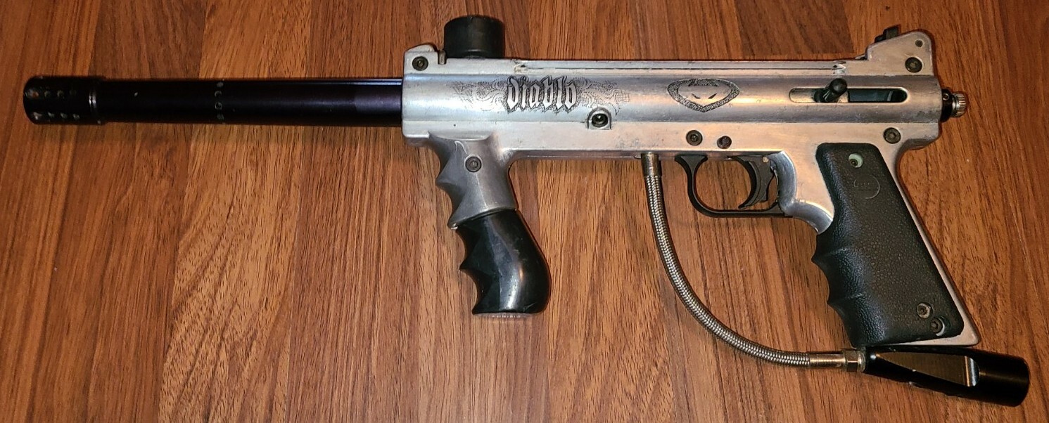 Diablo Paintball Marker Gun     Complete, No Leaks, But NEEDS ATTENTION / REPAIR