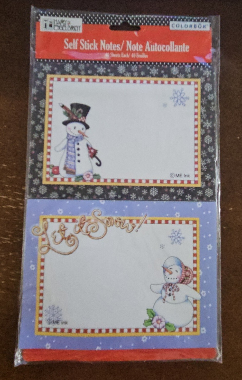 Mary Engelbreit sticky notes Winter Christmas theme, Cute Snow people NIP
