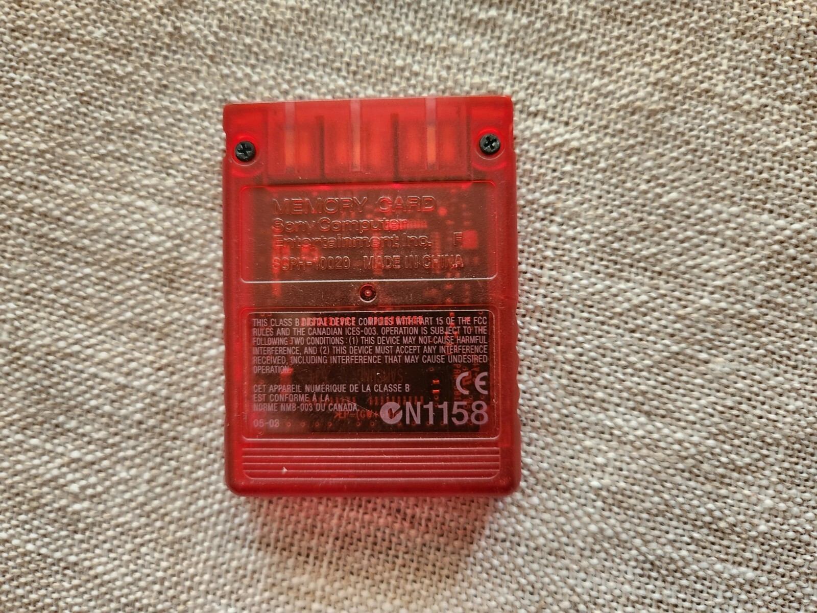 Red Authentic Sony PlayStation 2 PS2 8 MB Memory Card