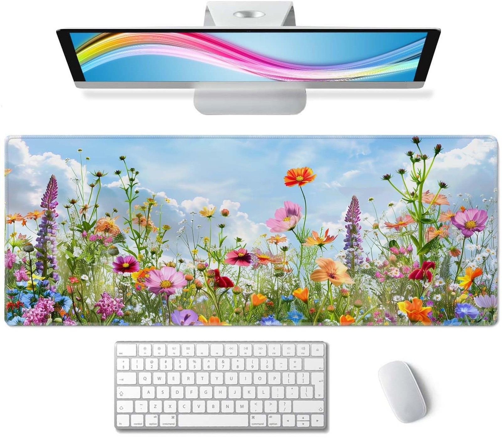 Flowers in Garden Large Gaming Mouse Pad Keyboard Desk Pad Extended Mouse Pad...