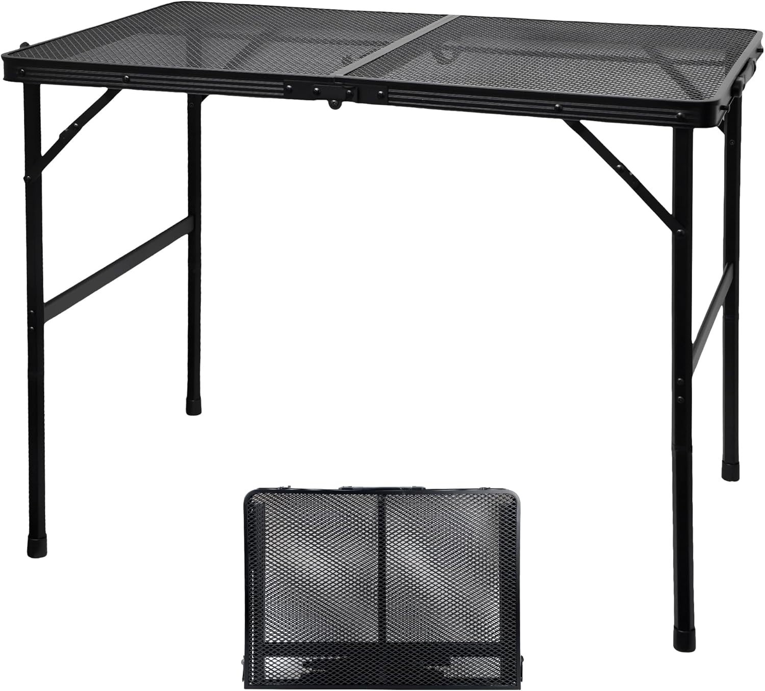 Portable Camping Table Aluminum Folding Grill Table Mesh Outdoor Picnic Table