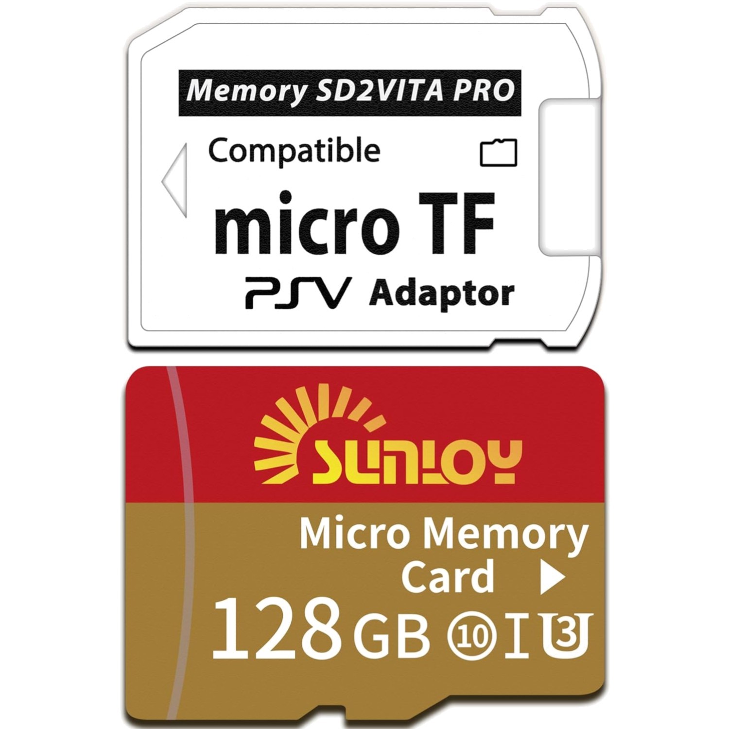 SD2Vita 6.0 PS Vita Memory Card Adapter with 128GB Micro SD Card, High Speed ...