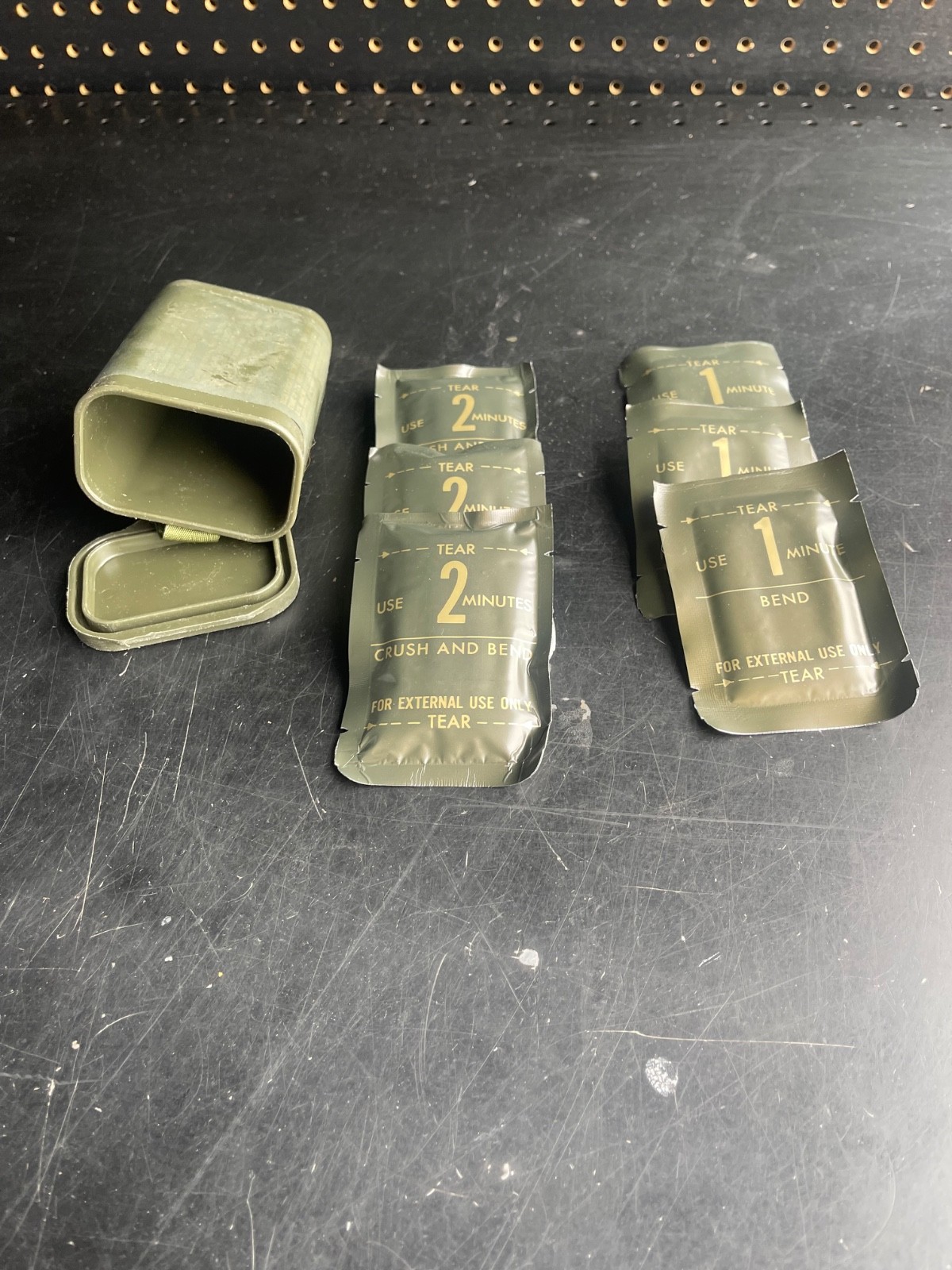 USGI Military Army Decontamination Kit M258A1 - Plastic Container /decon wipes