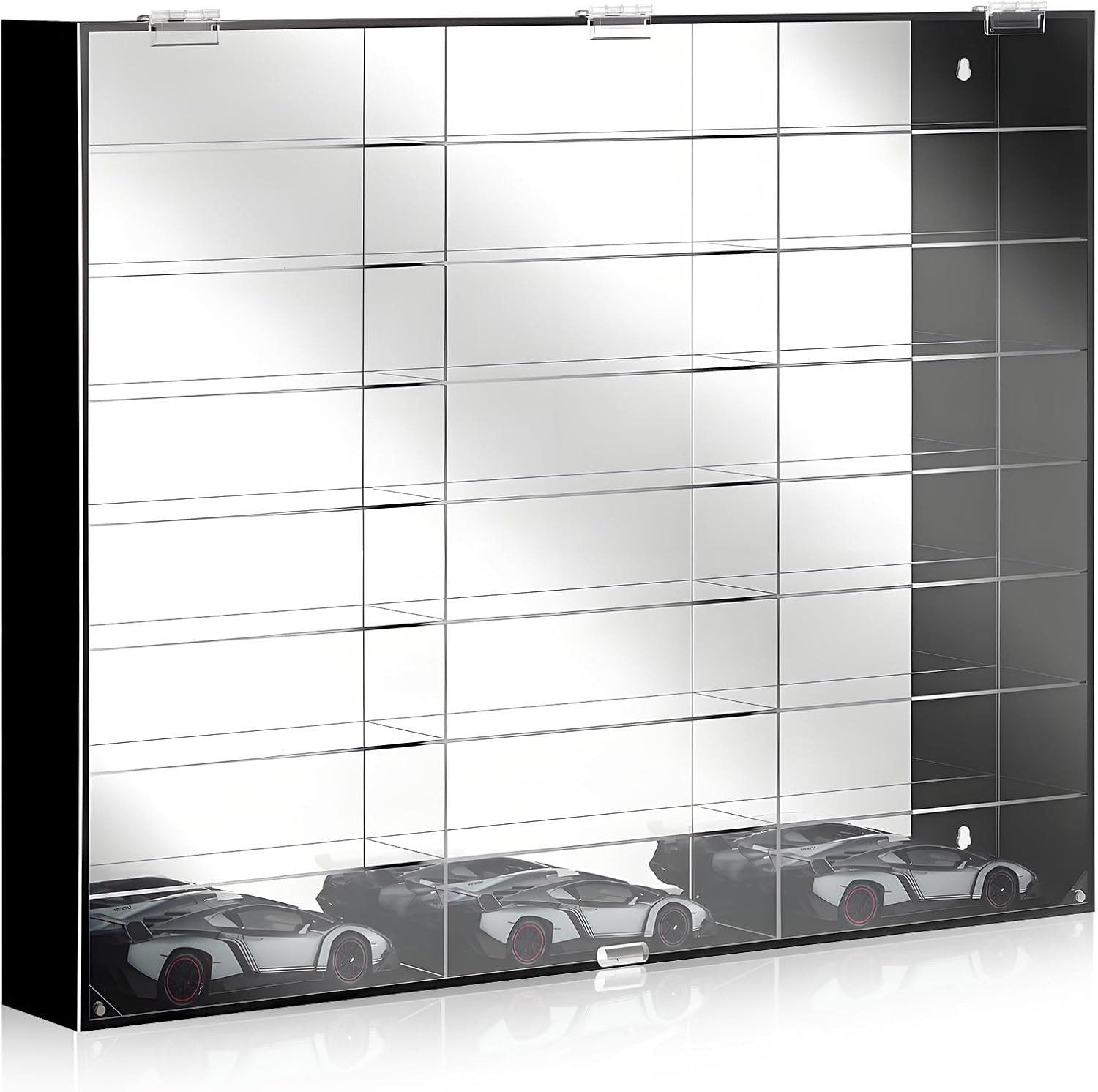 1: 24 Clear Acrylic Toy Car Display Case 24 Grids Toy Race Car Display Show Box
