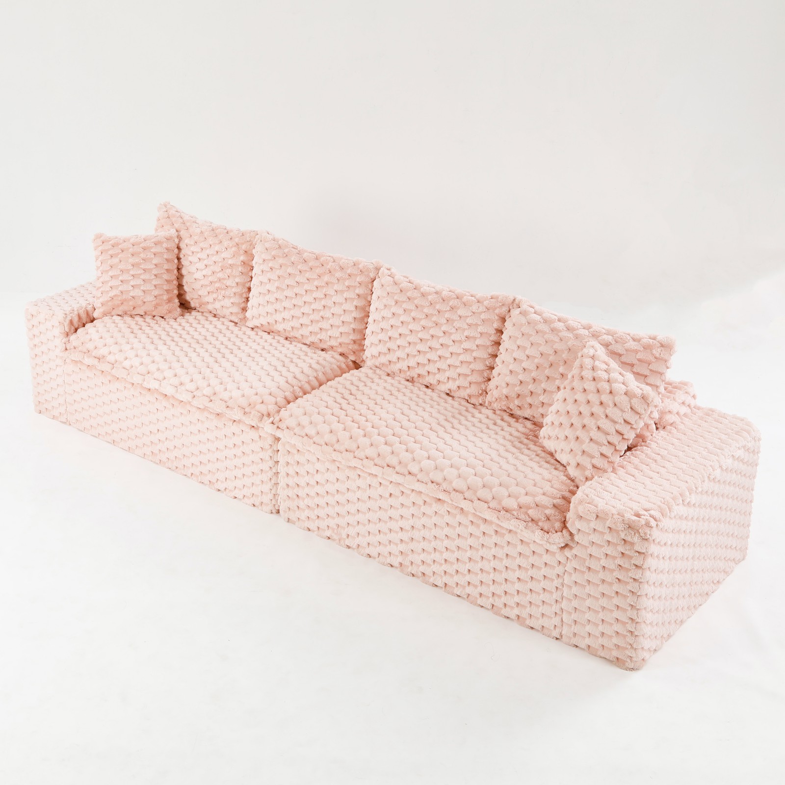 Luxury Pink Turtle Velvet Multifunctional Sofa - Arrangeable in Single Row, Sid