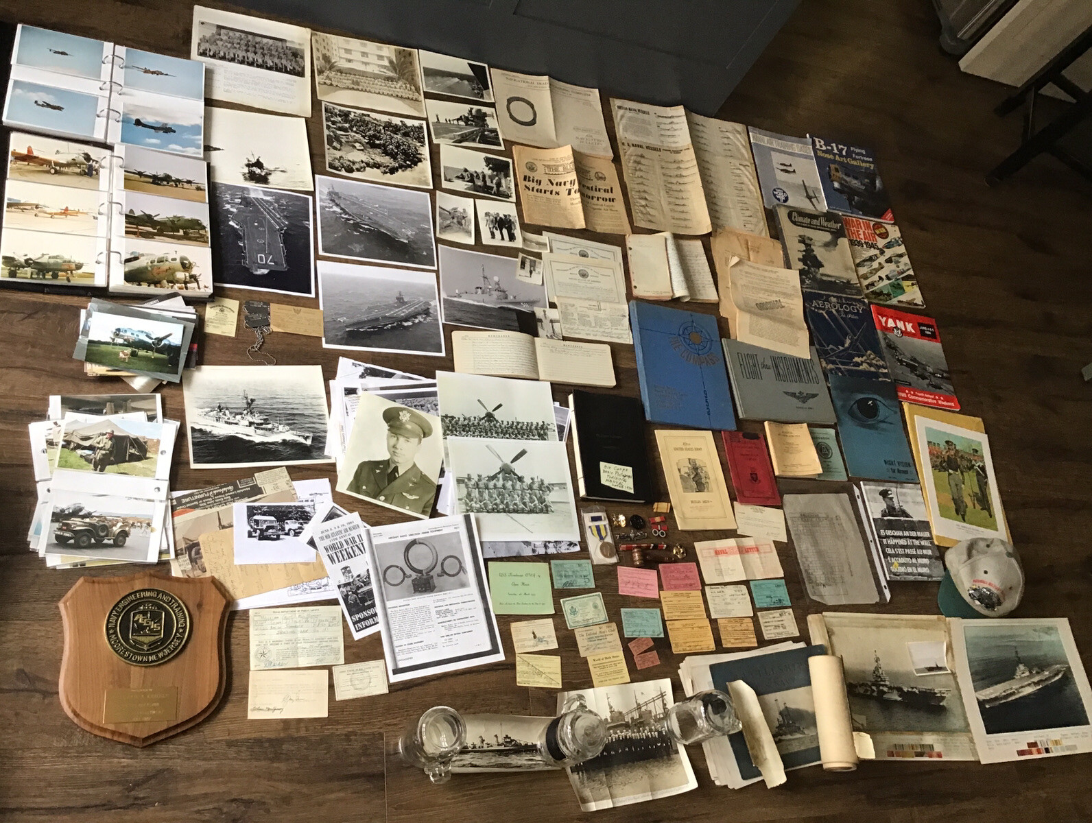 Huge Military Lot WWI WWII Korea Etc Photo Document Book Pilot AAF Army Navy Etc