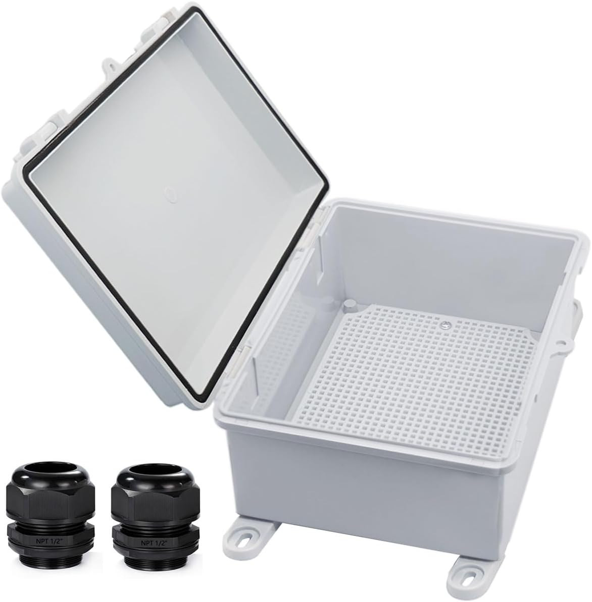 Waterproof Outdoor Electrical Junction Box IP67 ABS Enclosure 8x6x4.3 Grey