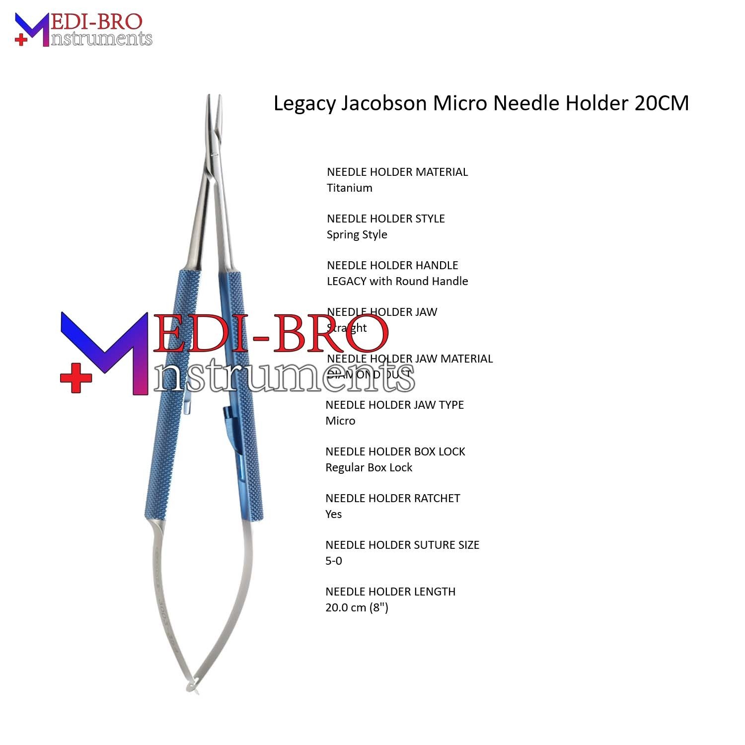 Scanlan Legacy Castroviejo Titanium Micro Needle Holder 20cm
