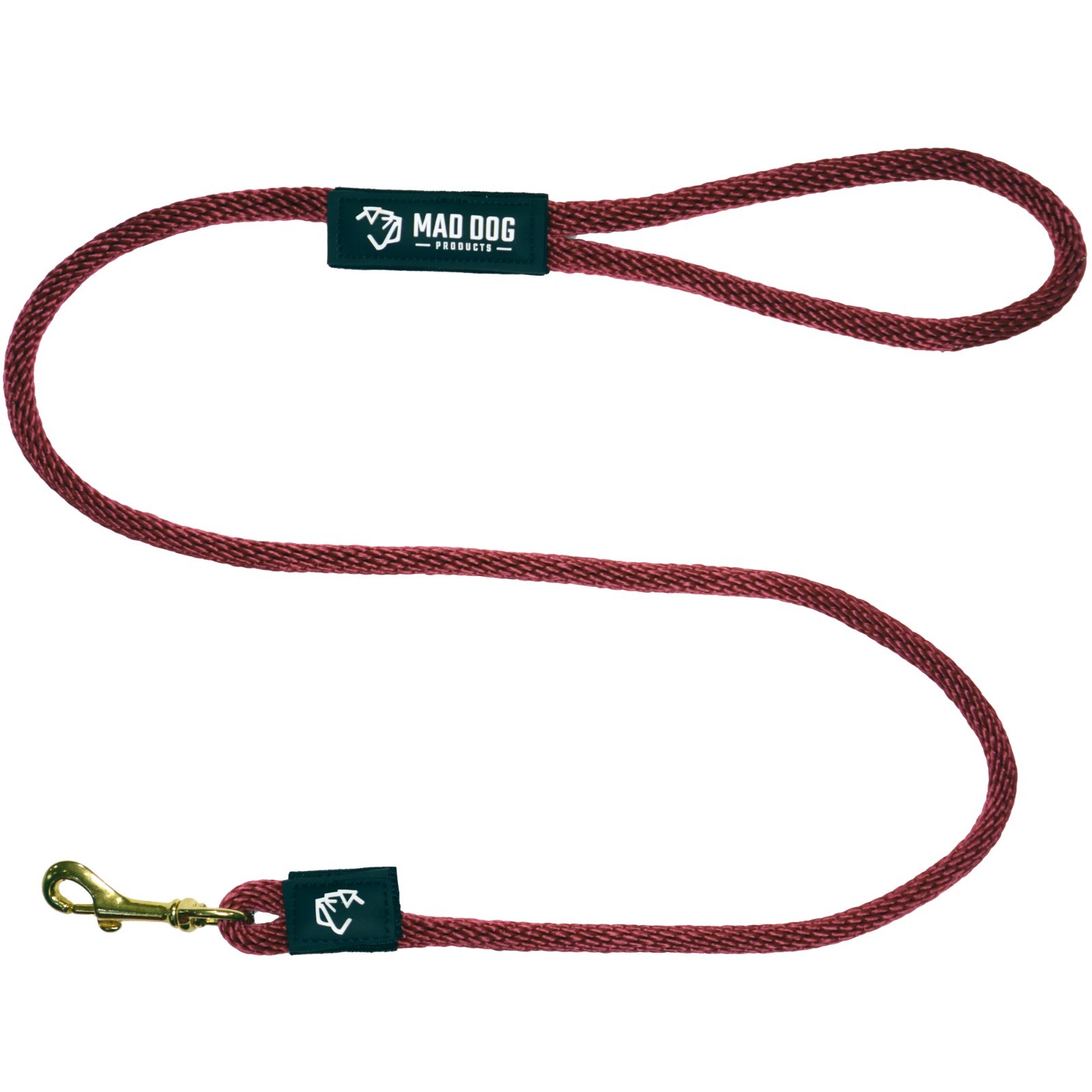 Mad Dog Products Standard Clip Dog Leash 1/2” x 10’ Burgundy Signature Rope