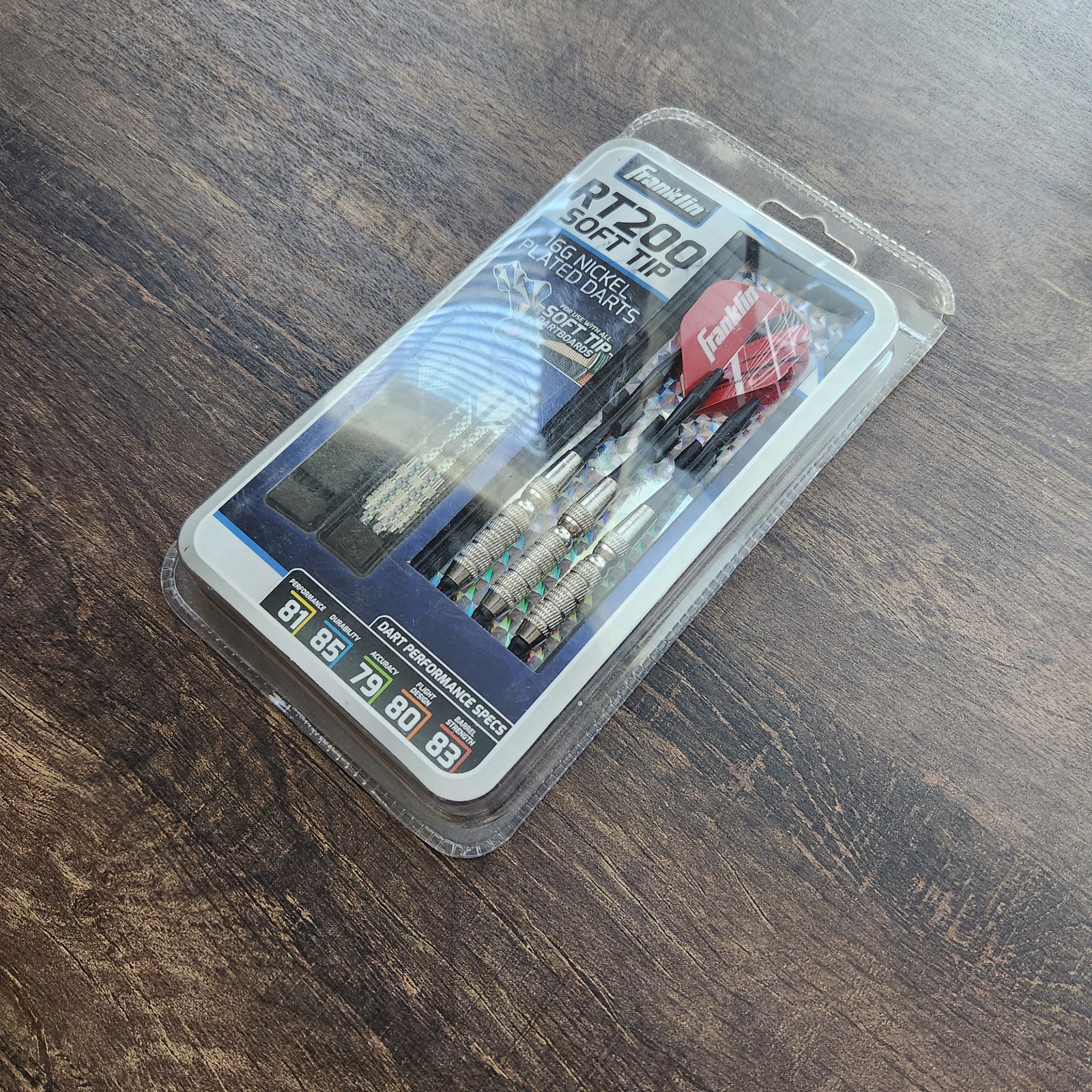 NEW - Unopened FRANKLIN RT200 SOFT TIP G NICKEL-PLATED DARTS