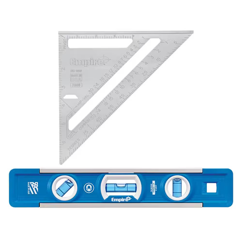 7 In. Magnum Aluminum Rafter Square with 9 In. Torpedo Level