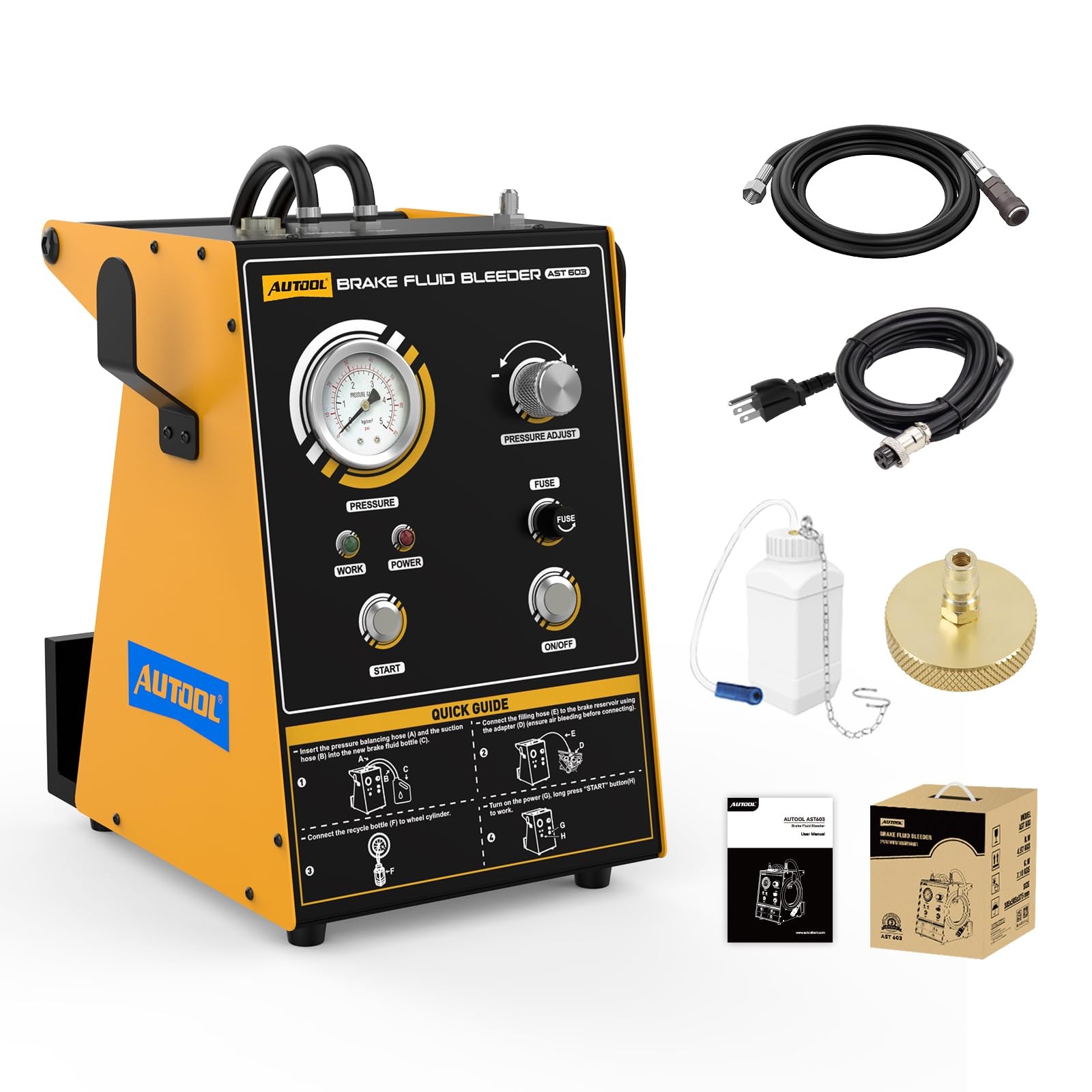 AUTOOL Brake Bleeder Kit Automotive Fluid Kit, Vacuum Brake...