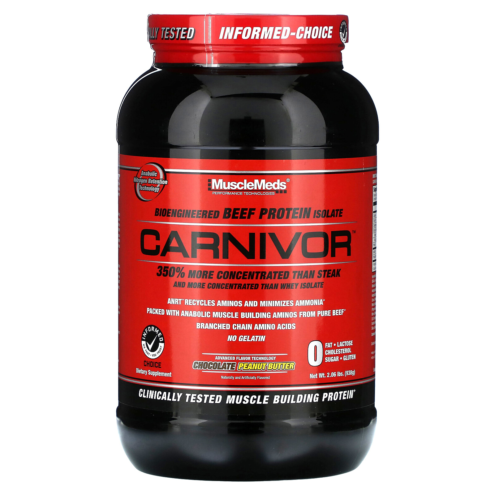 Carnivor, Bioengineered Beef Protein Isolate, Chocolate Peanut Butter, 2.06 lbs