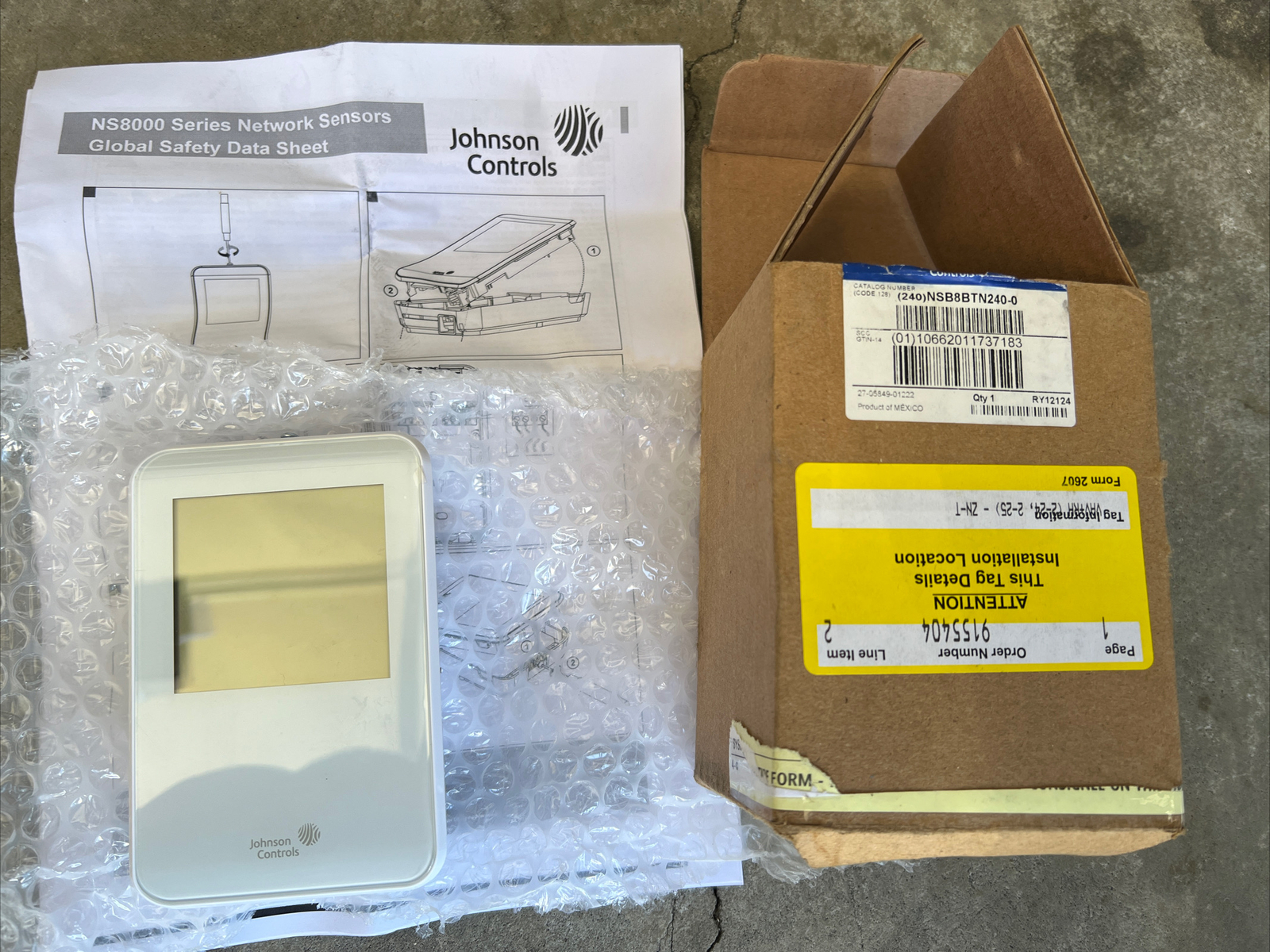 Johnson Controls NS8000 Series Network Sensors Global Safety Data Sheet