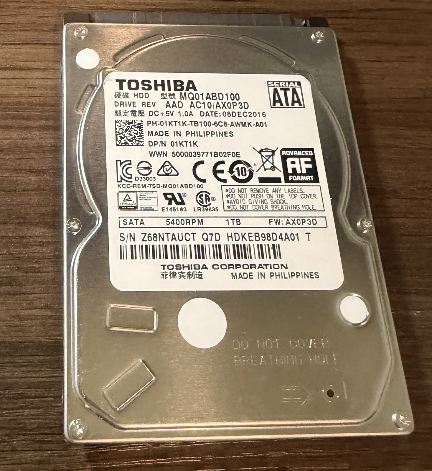 XBOX One Original Internal 1TB Toshiba Hard Disk Drive Replacement Repair Part