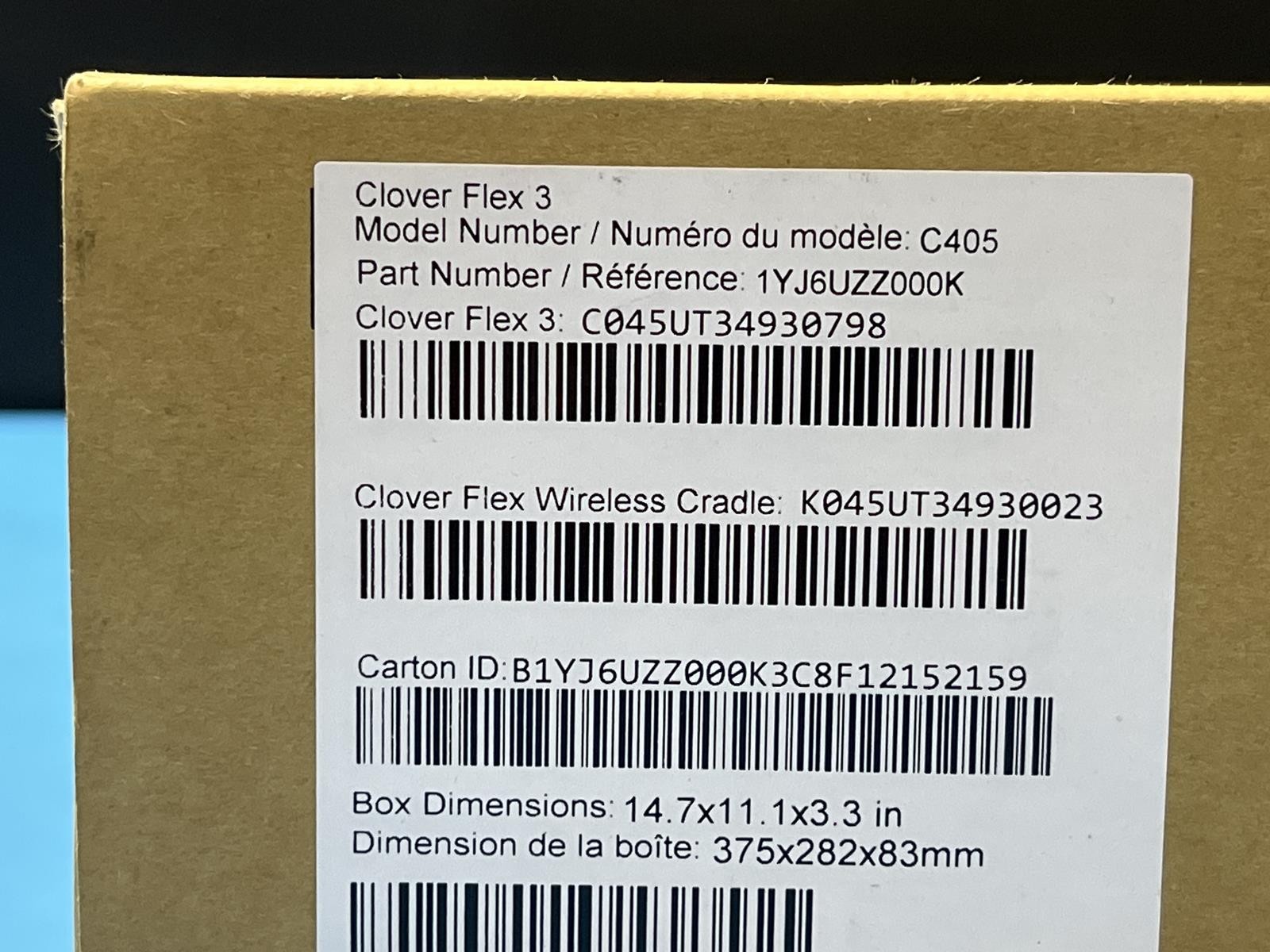 Clover Flex 3 C405 POS System With Wireless Cradle K405