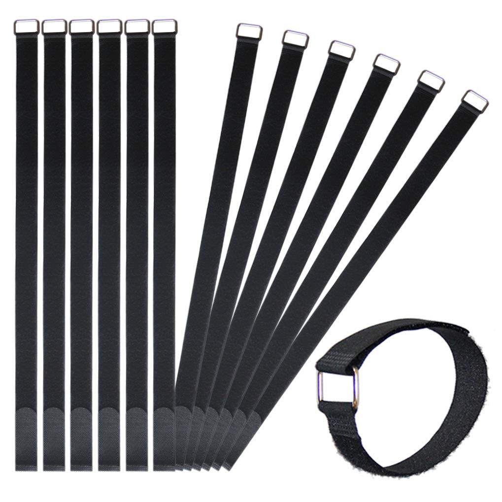 24 inch Hook and Loop Cable Strap - Reusable Fastening Strap - 12 PACK 1 inch...