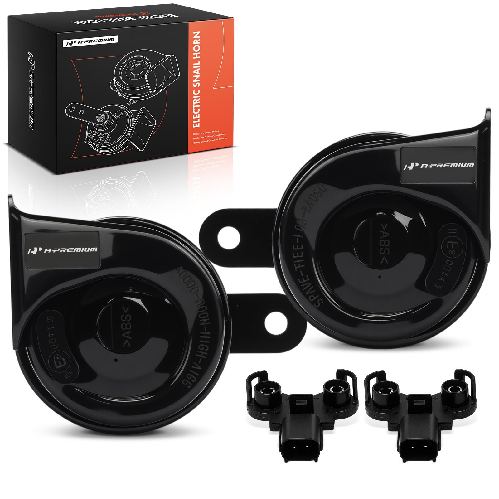 A-Premium 2Pcs Snail Horn with 2 Connector for Honda CR-V Civic Fit XR-V 12 V