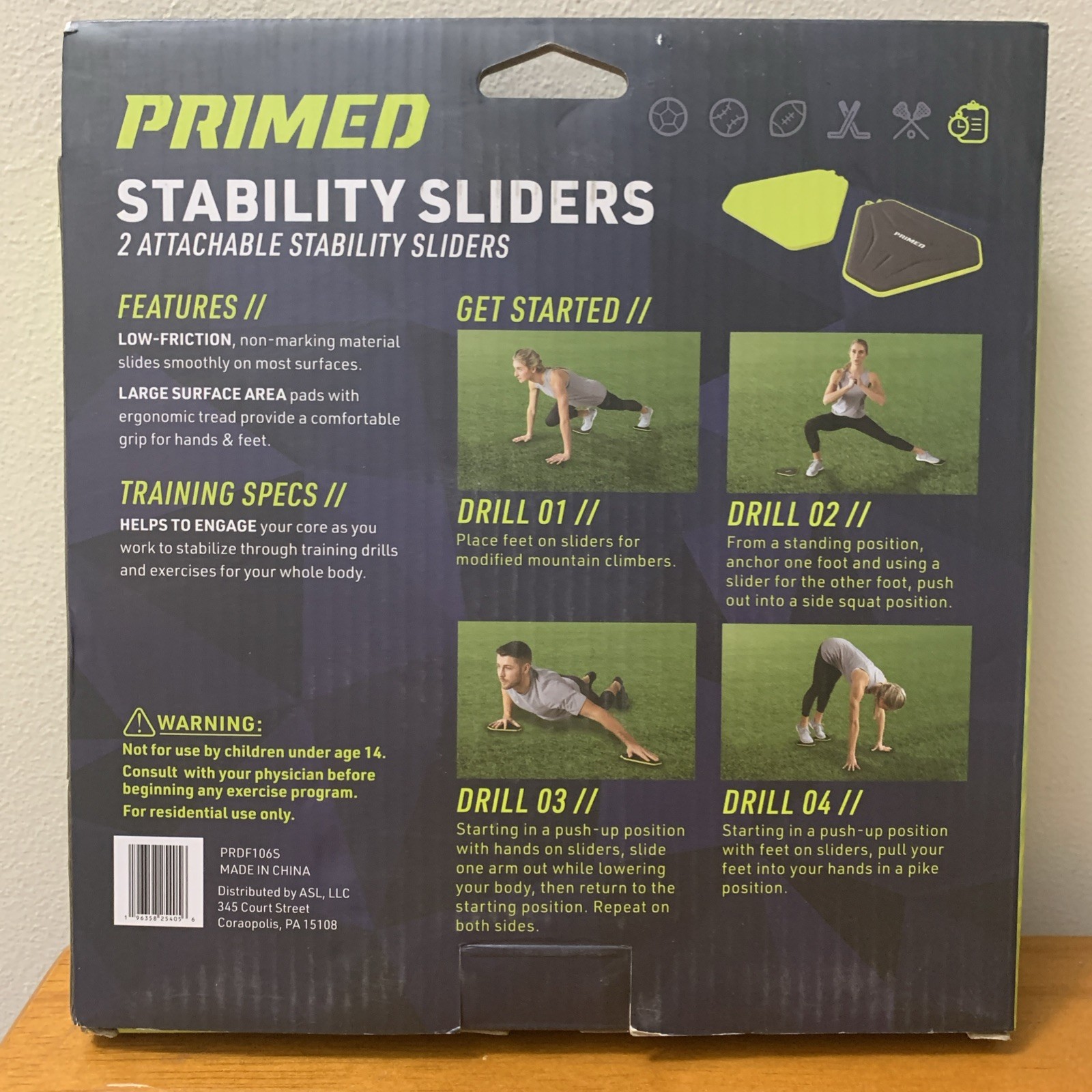 PRIMED Stability Sliders All In One Workout Strength & Coordination