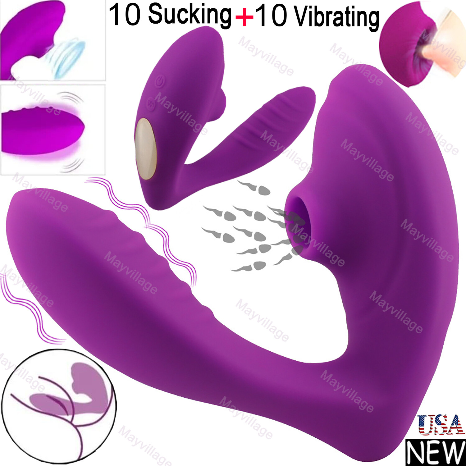Sucking Vibrator Clit Sucker Dildo G spot Stimulator Massager Sex Toys For Women