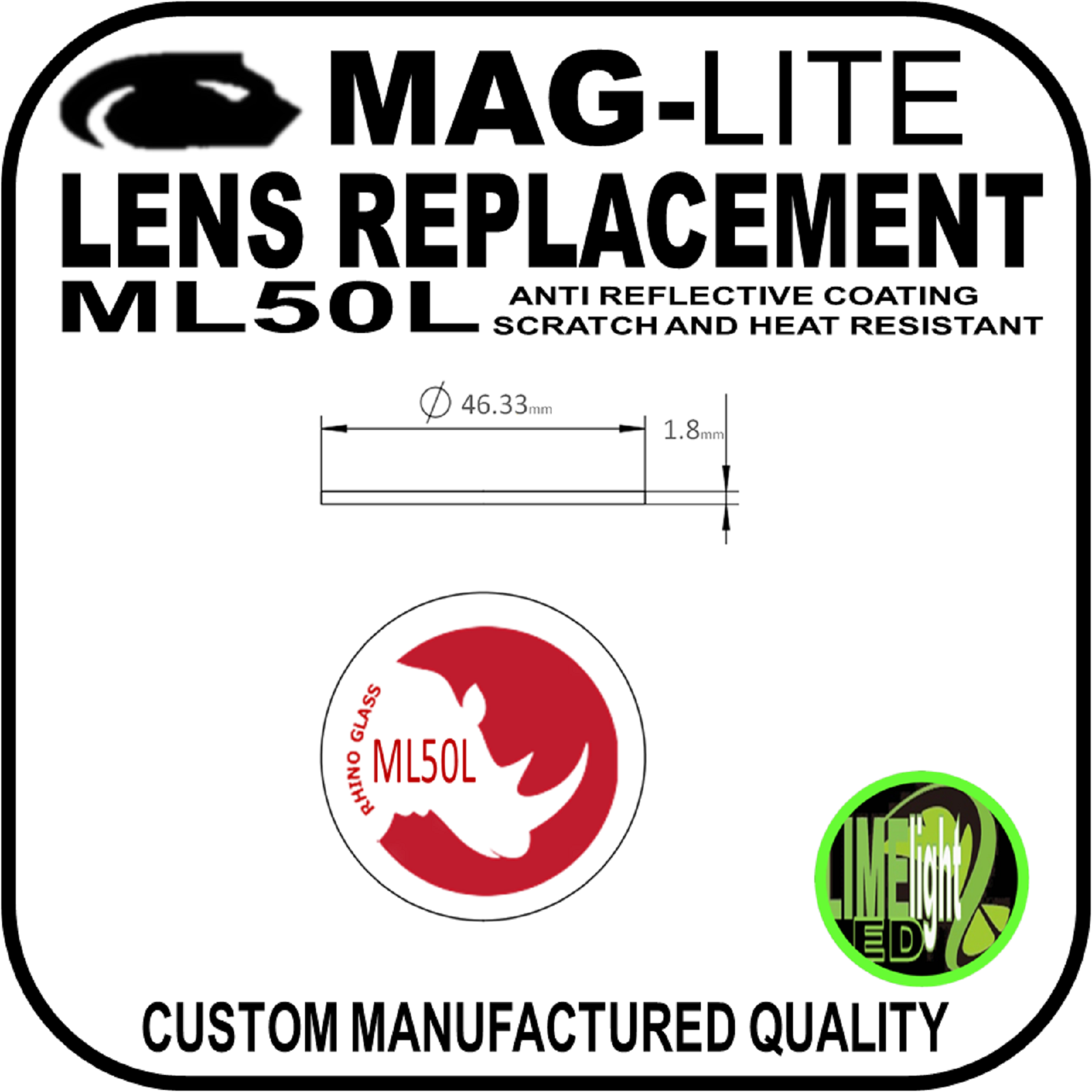 MAGLITE UPGRADE LENS REPLACEMENT AA/ML50L/C/D/DL/MagCharger FLASHLIGHT TORCH AU