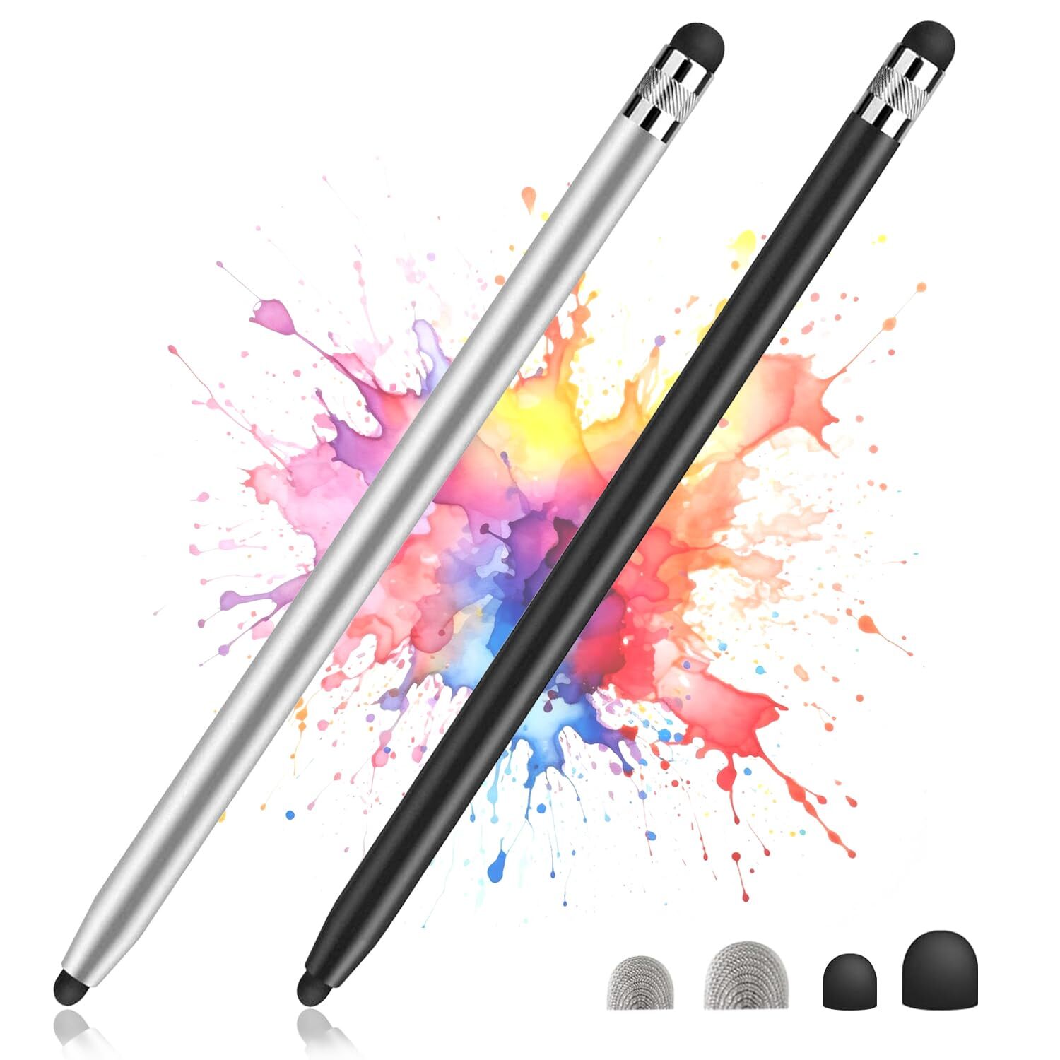 2PCS Stylus Pen Touch Screen Rubber Tip Styluses For iPad Tablet Android Phone