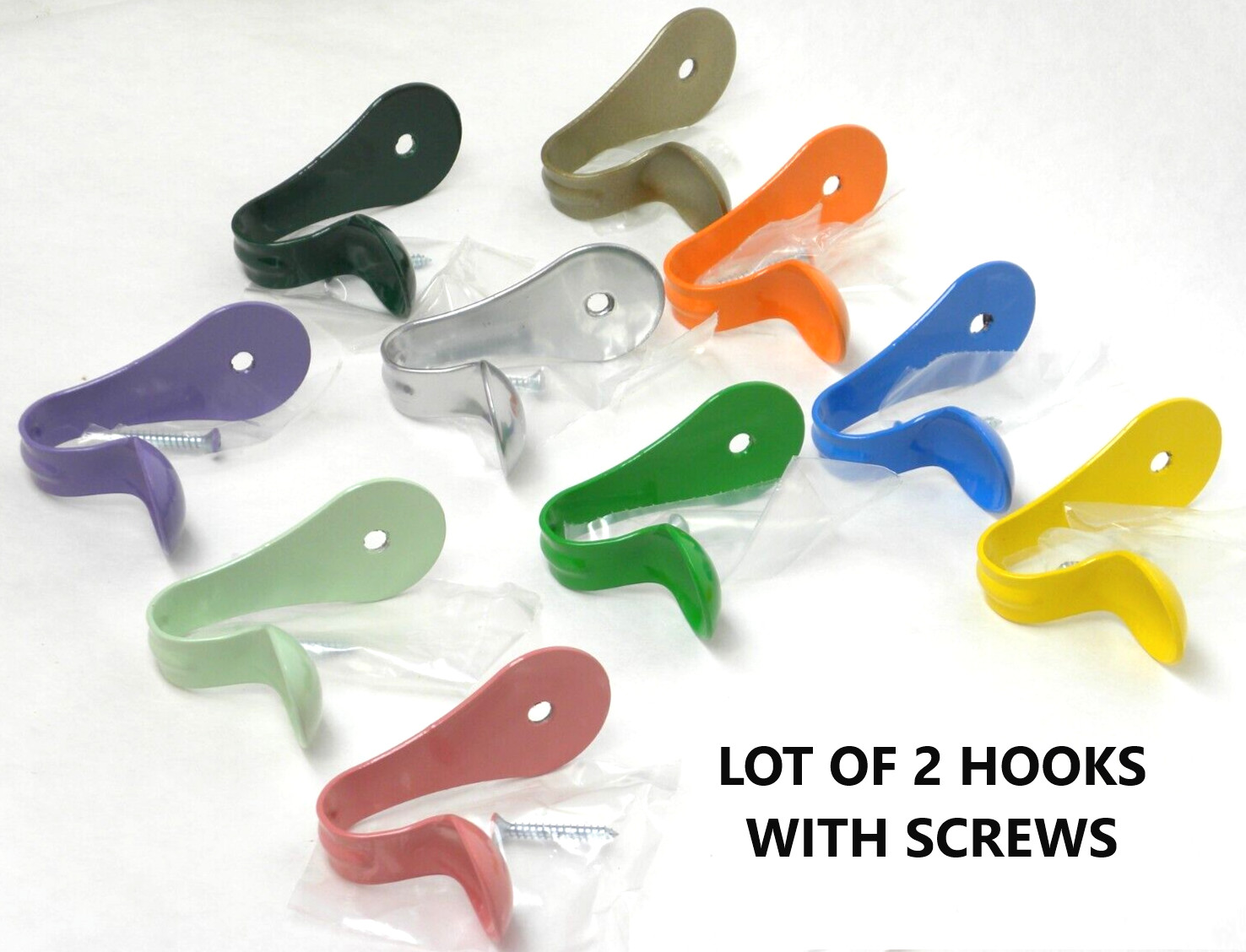 (2) New SmartHook ColorZ Garment Clothes Coat Hooks Rounded Surface CHOOSE COLOR