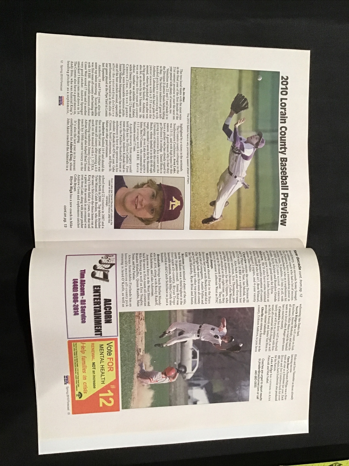 2010 Softball Baseball Spring Preview Medina Lorain Magazine Program