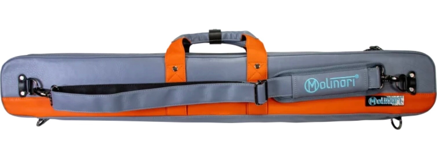 MOLINARI CUE CASE 2x4 SOFT ** GREY / ORANGE.
