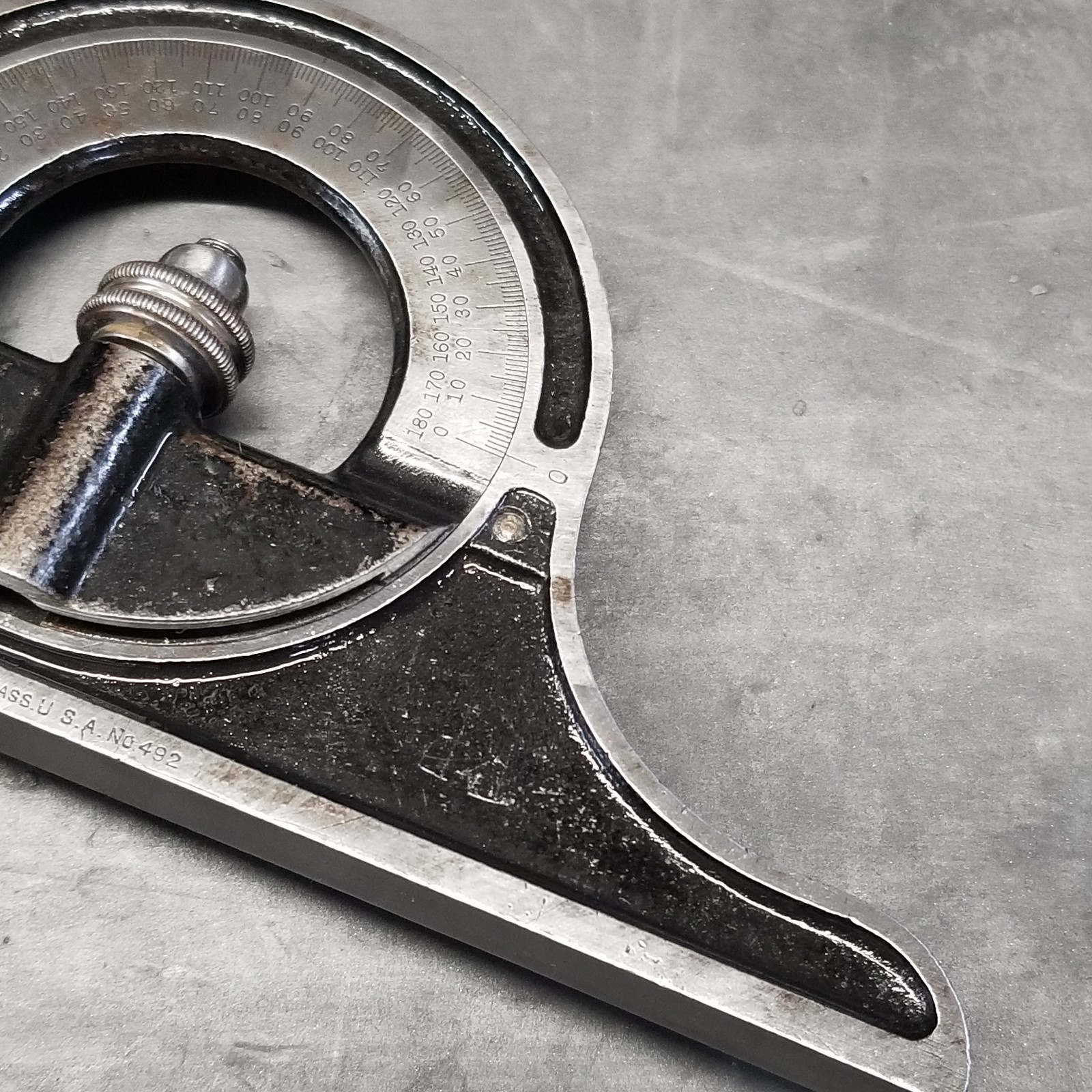VINTAGE STARRETT NO. 492 PROTRACTOR
