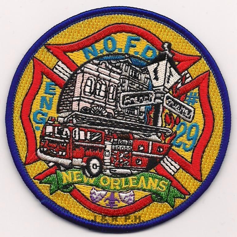 New Orleans Engine - 29 "French Quarter-Light Bldgs." LA (4" round) fire patch