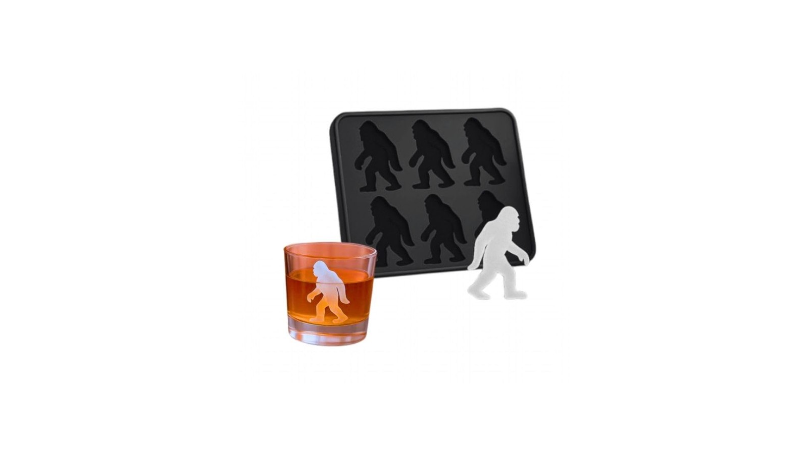 Bigfoot Ice Cube Mold – 14.7 x 12.8 x 2.3 cm (5.8 x 5 x 0.9 in), Black